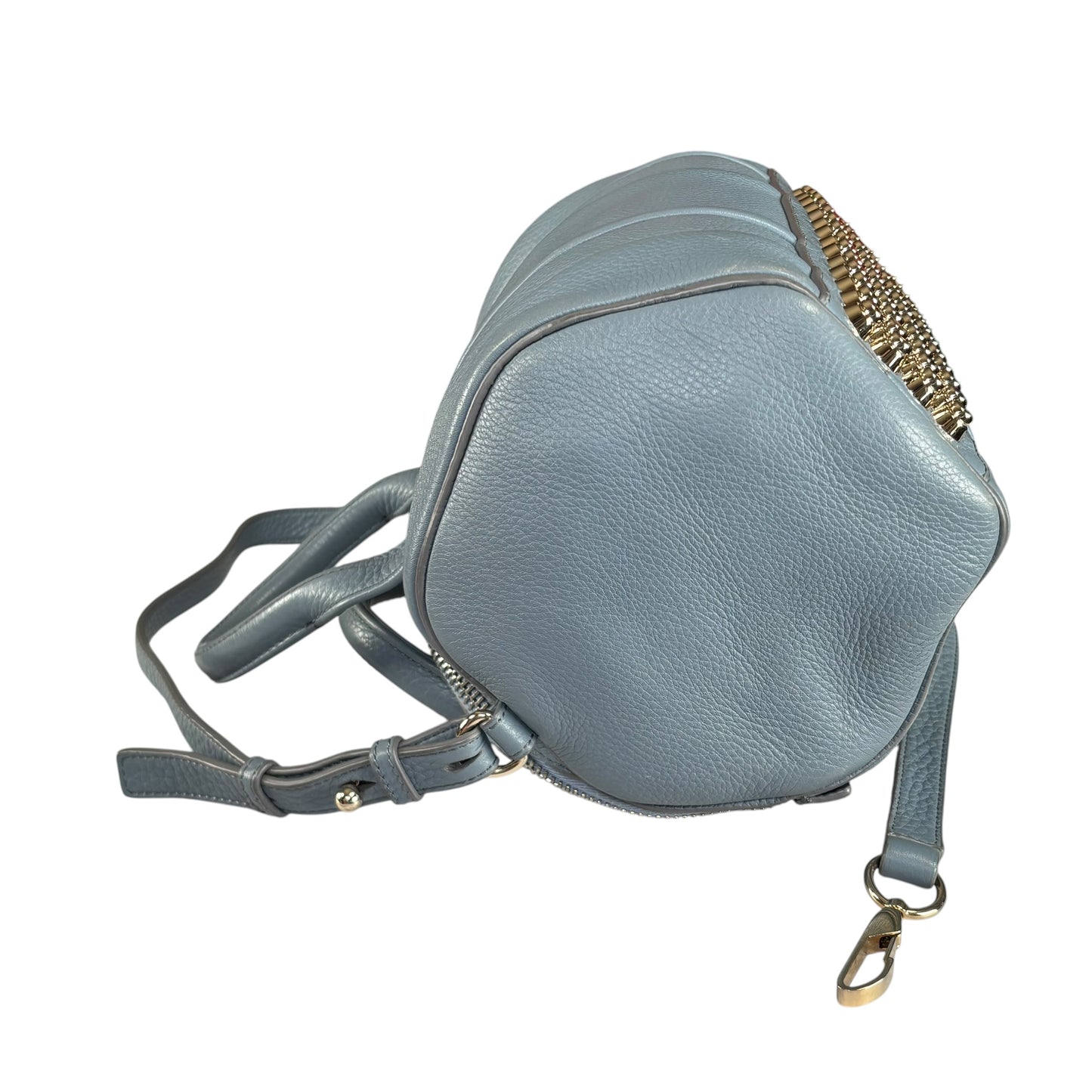 Alexander Wang Rocky Light Blue Gold HW Leather Boston 2-Way Crossbody