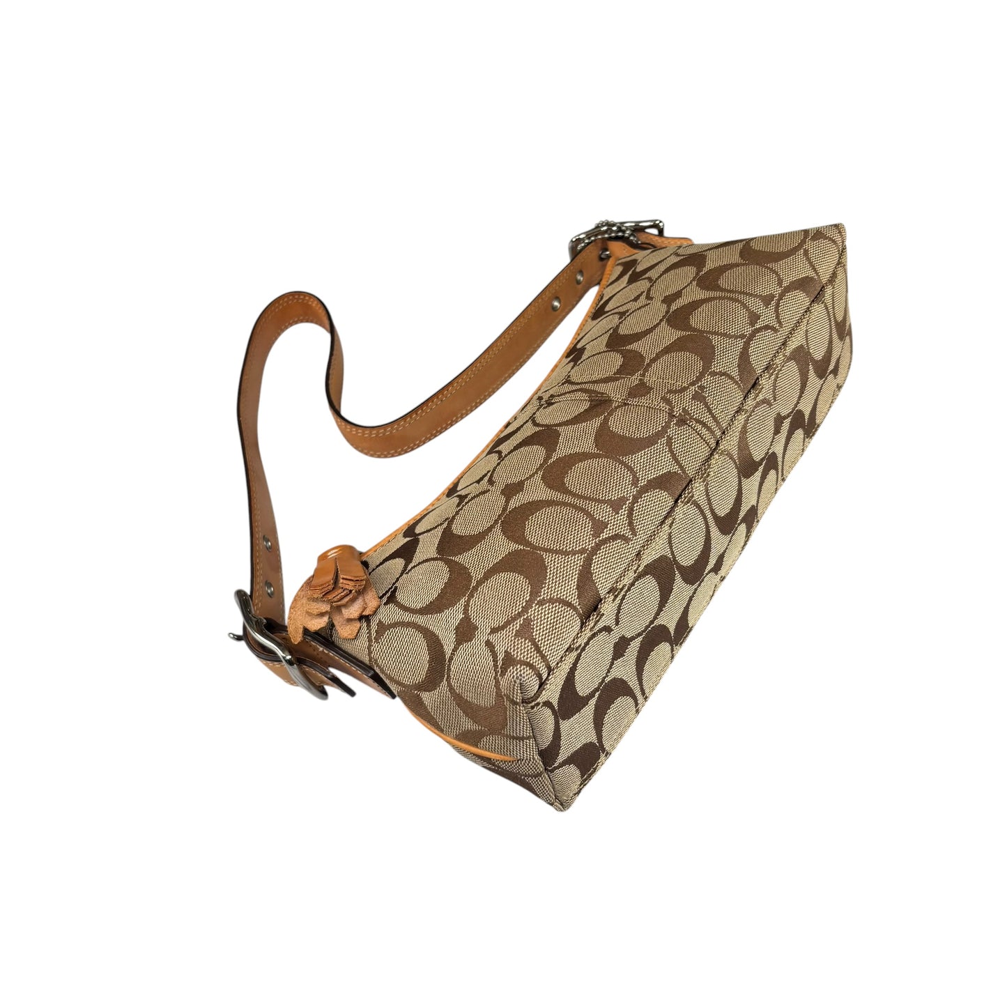 Coach Y2K Demi Tan Canvas Baguette Shoulder Purse