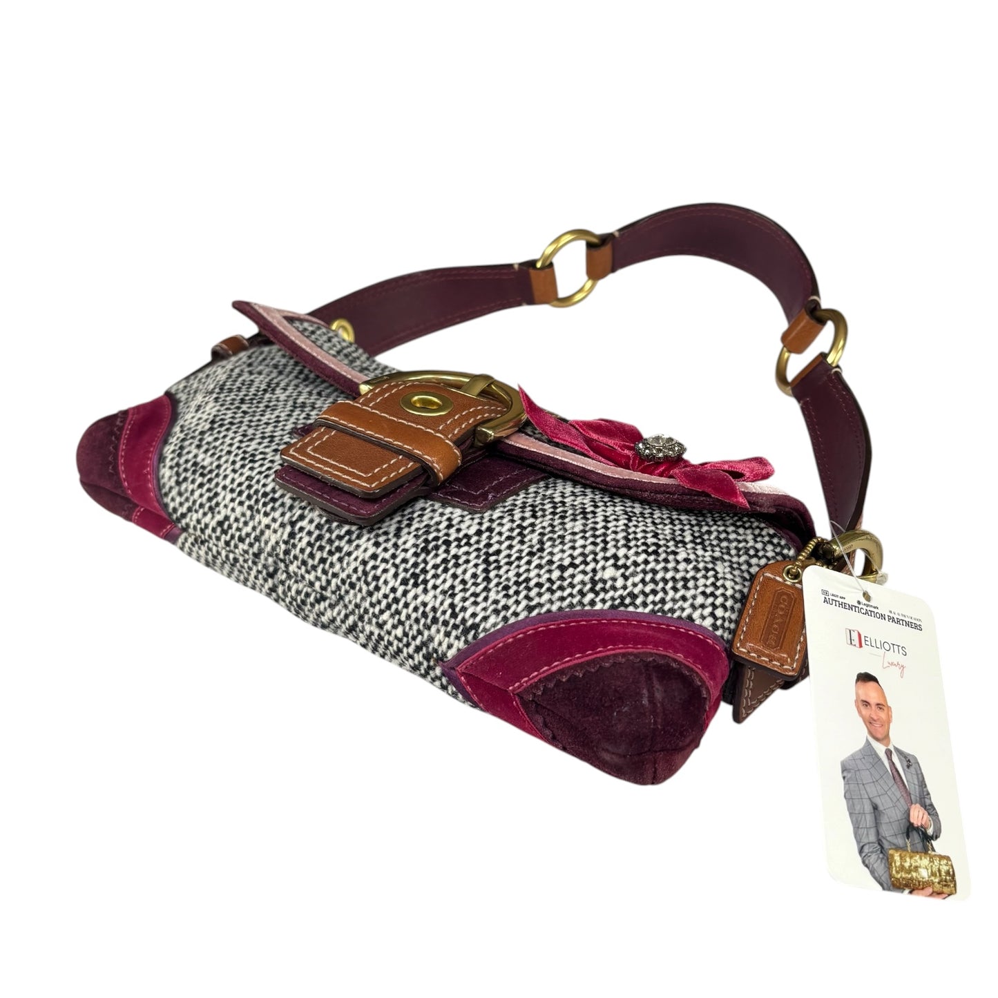 Coach Y2K Tweet Suede Bow Limited Baguette Purse
