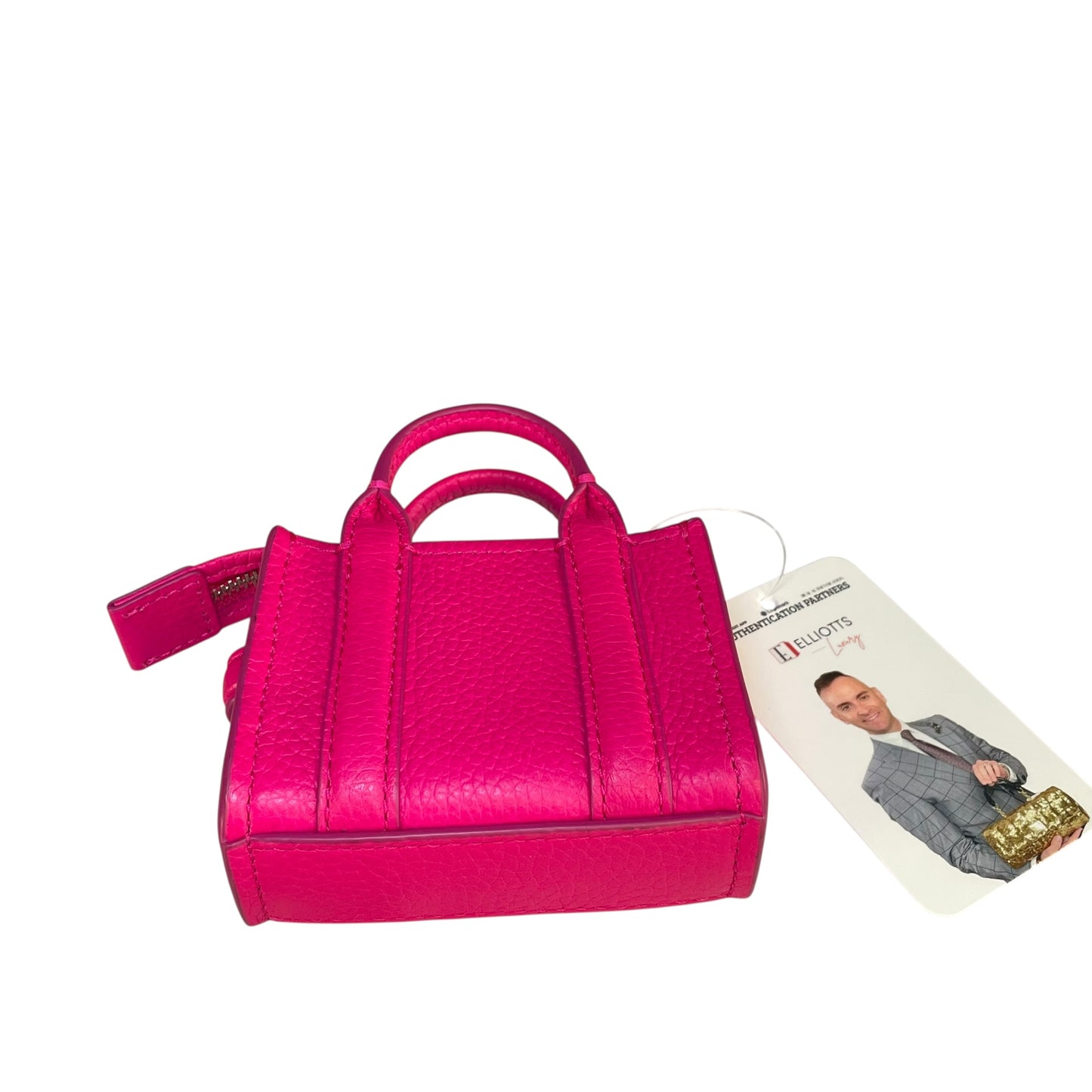 Marc Jacobs The Tote Bag Nano Leather Bag Charm / Keychain Pink Mini Tote