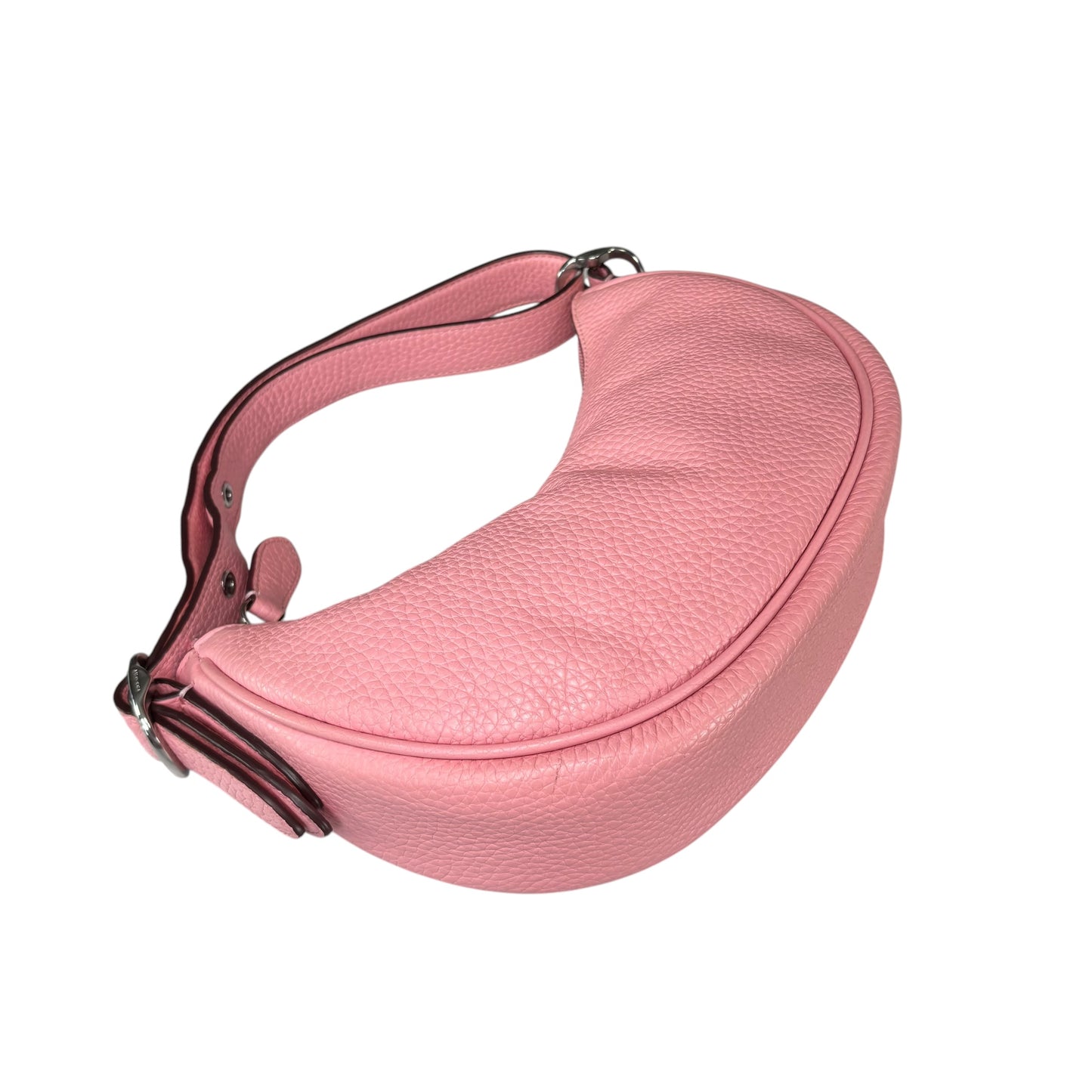 Coach Luna Pink Crescent SHW 2-Way Pebbled Leather Purse