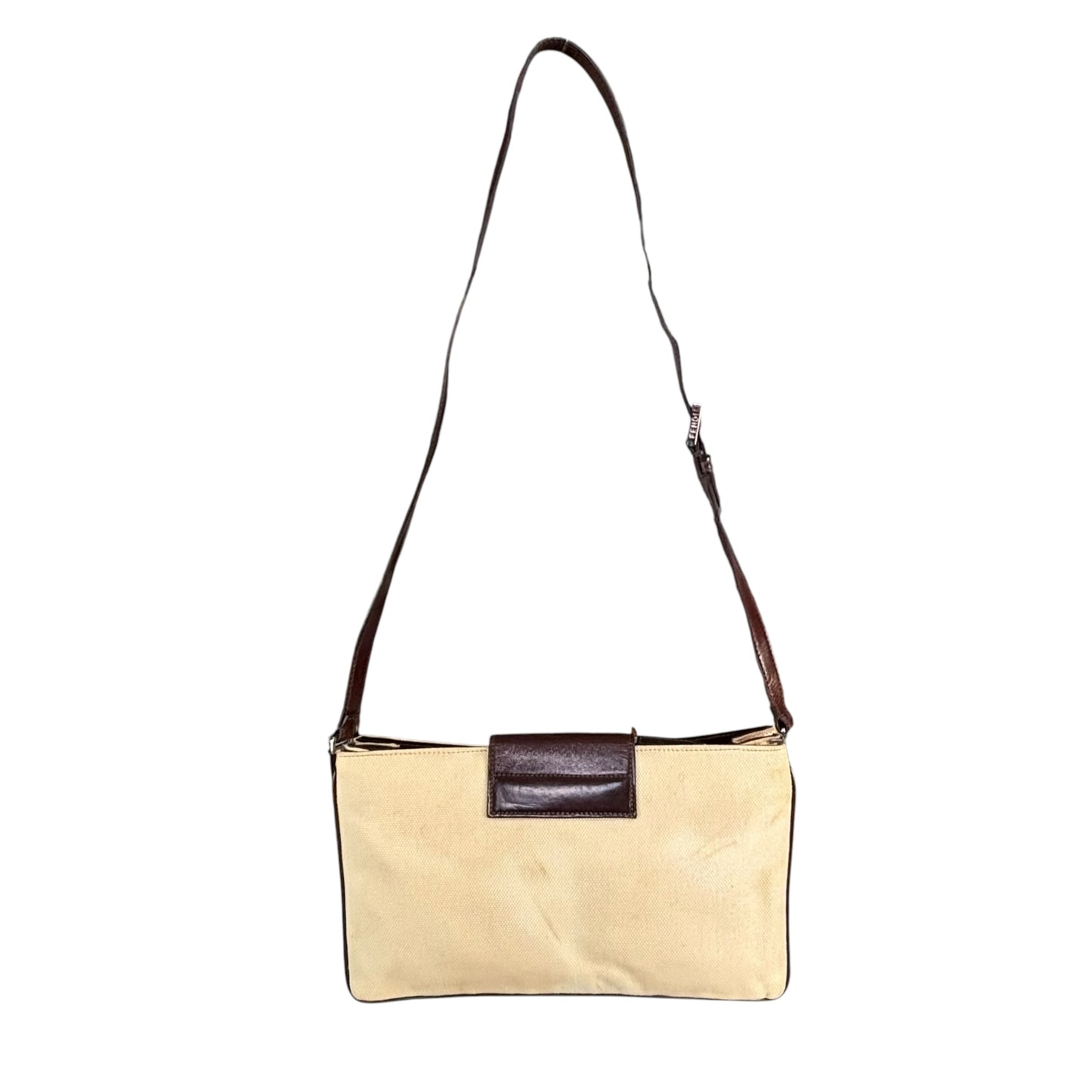 Fendi Y2K XL Baguette Eru Canvas Two-Tone Slim Leather Purse
