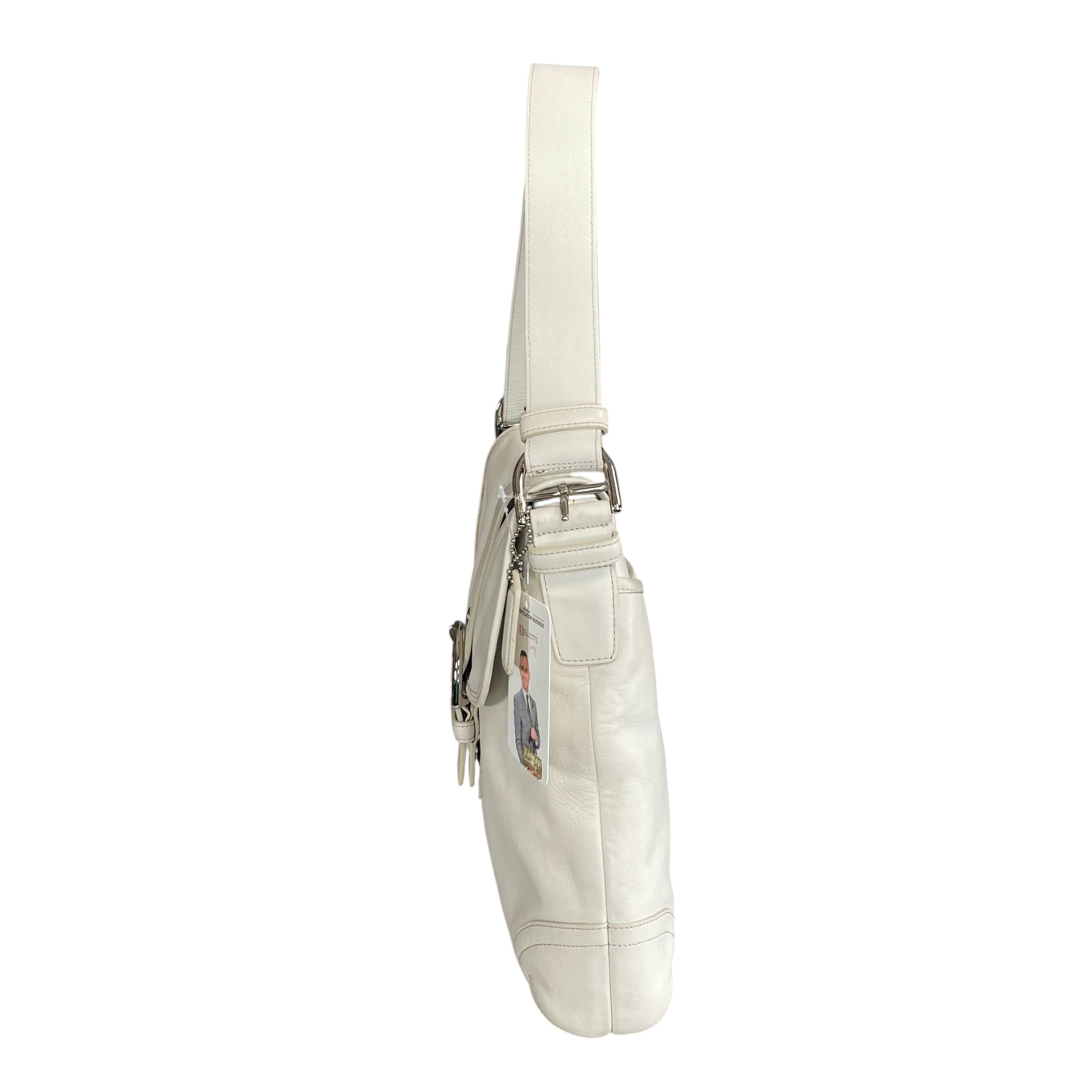 Coach Soho Legacy Leather Off White Buckle Crossbody Y2K 2-Way