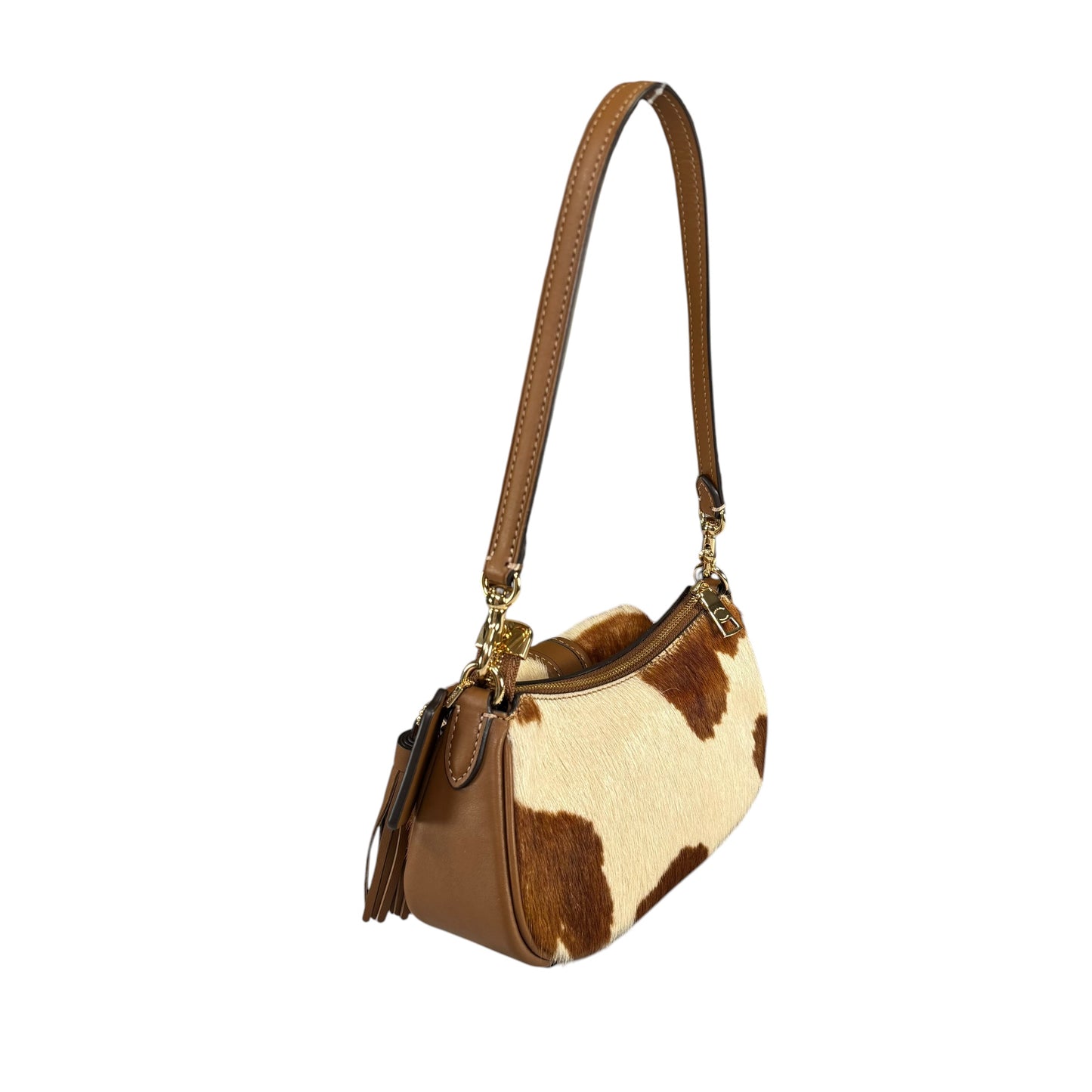 Coach Ashton Mini Brown GHW Hair Calf 2-Way Shoulder Purse