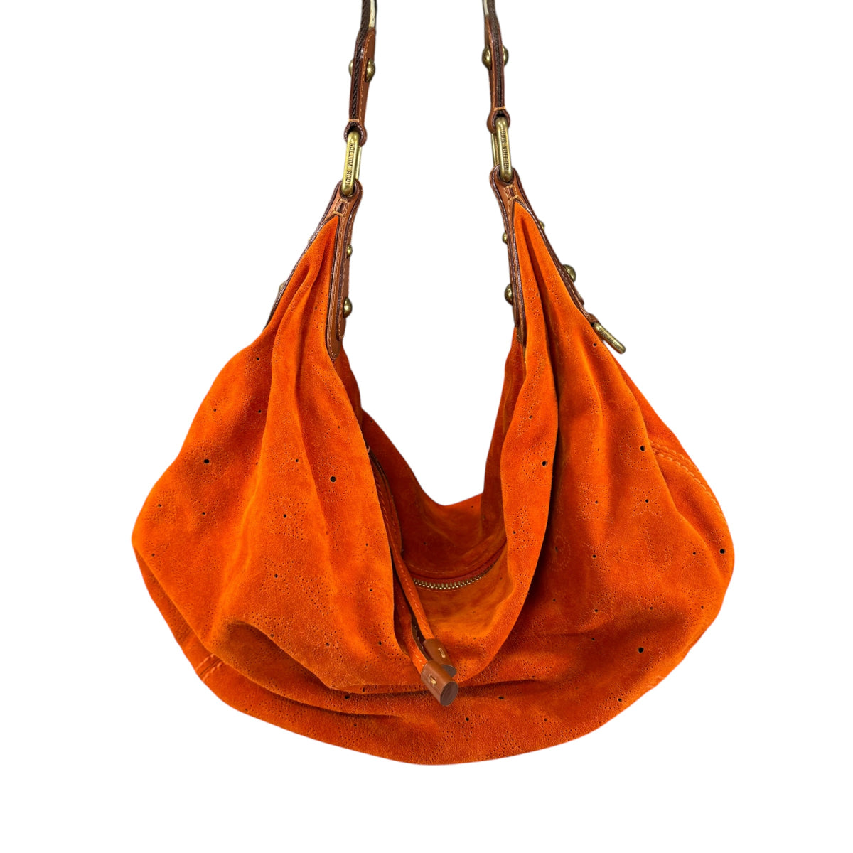 Louis Vuitton Y2K Onata Orange Suede Mahina GM Leather Hobo Purse