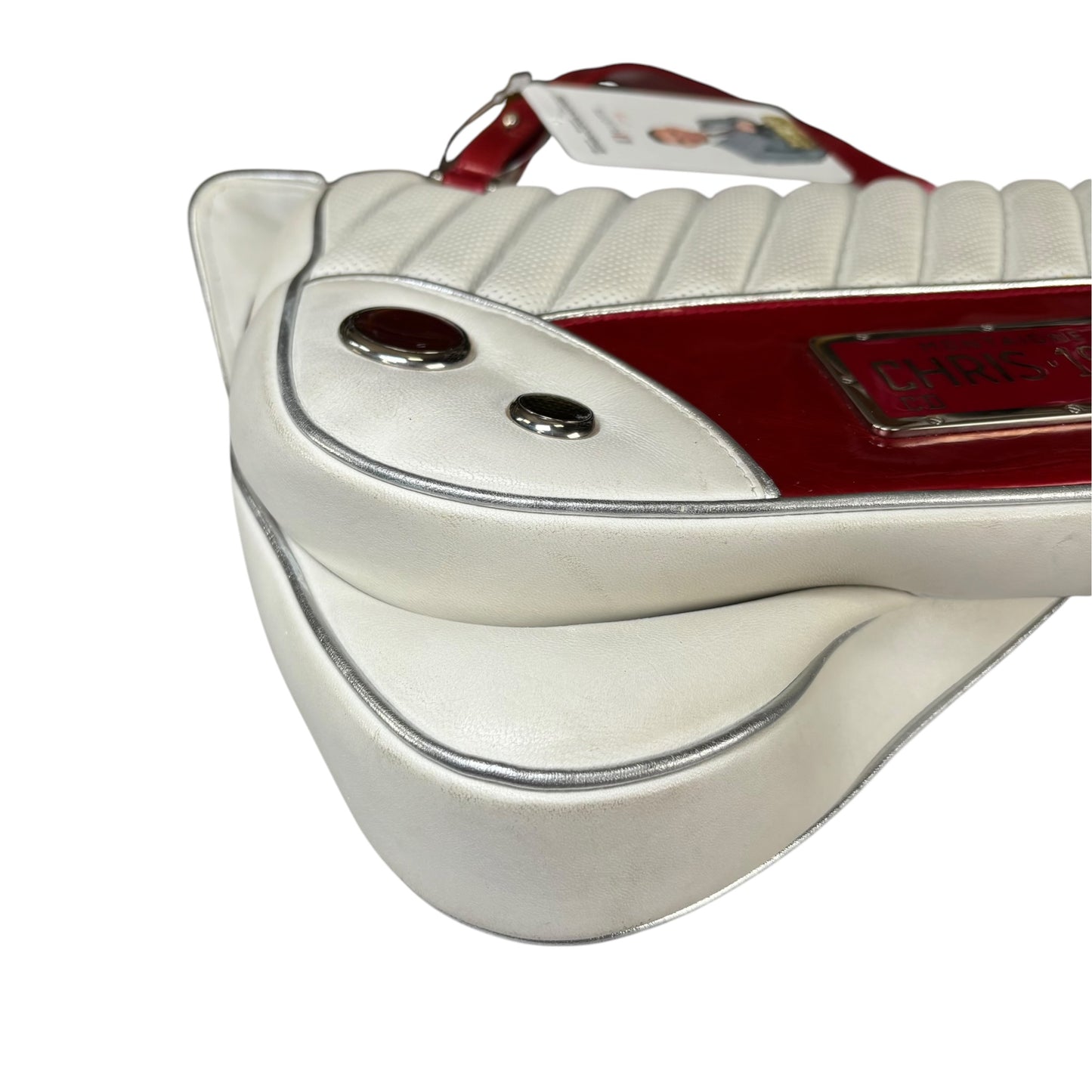 Christian Dior Cadillac Y2K Red Patent White Leather 2-Way Purse