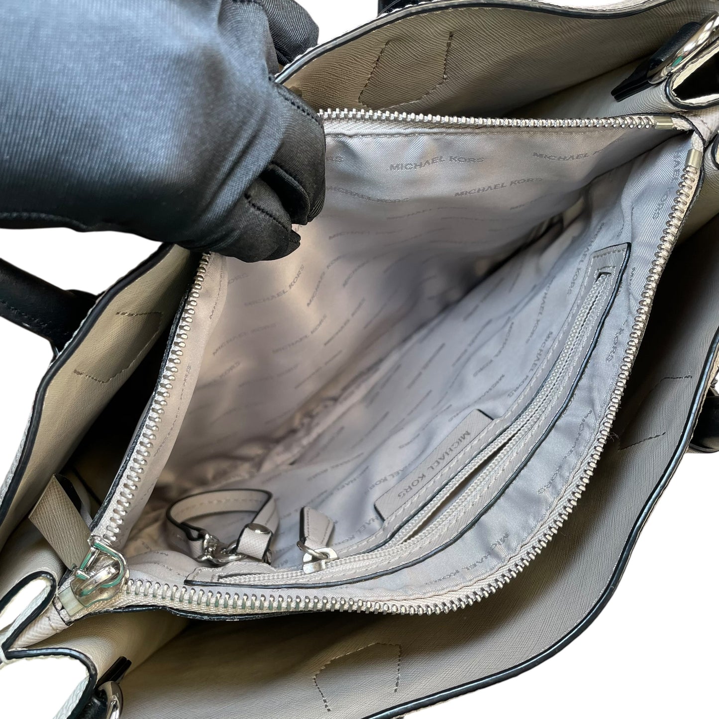 Michael Kors Mercer Large Tricolor Leather SHW Tote 2-Way Crossbody