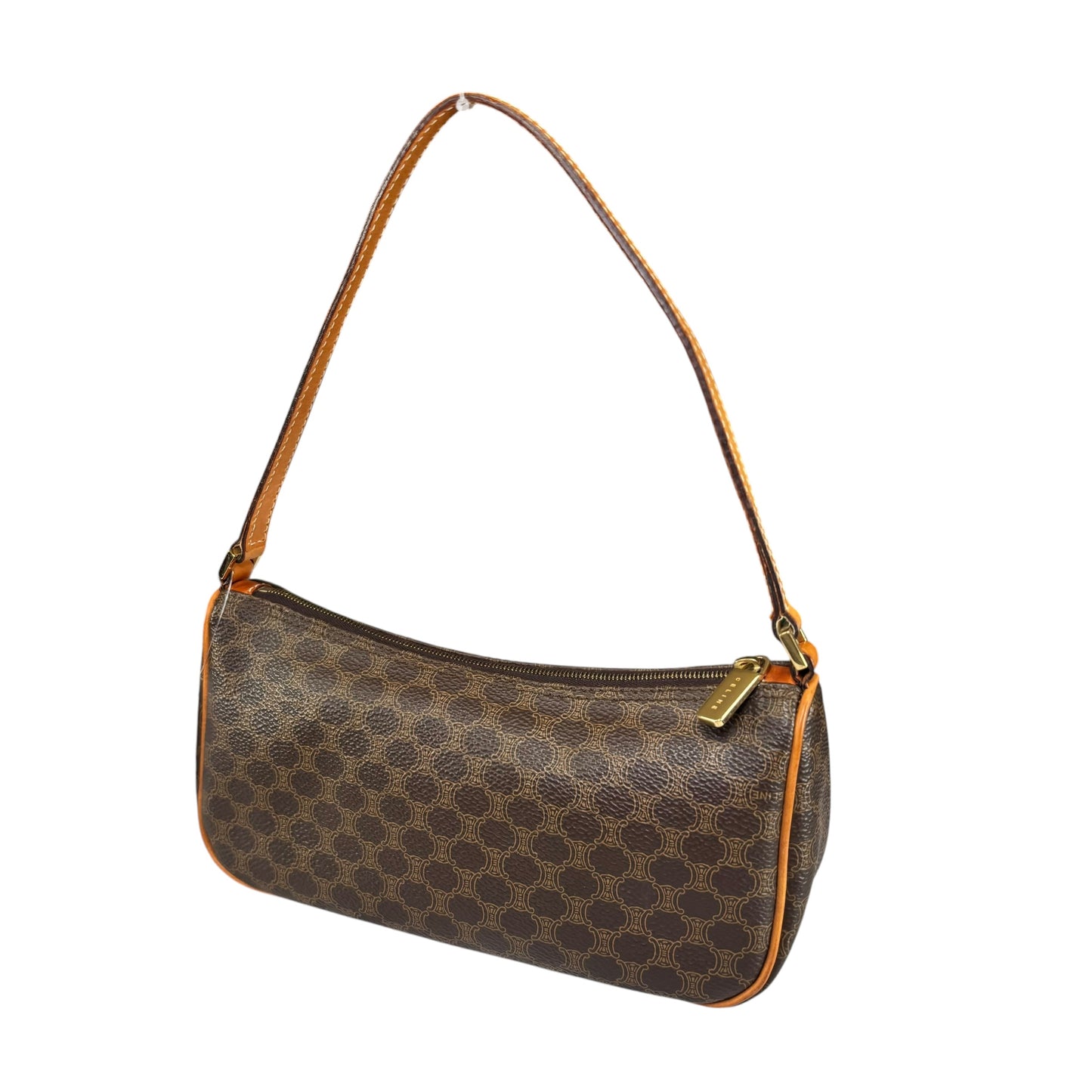 Celine Macadam Mono Baguette Canvas Leather Shoulder Purse