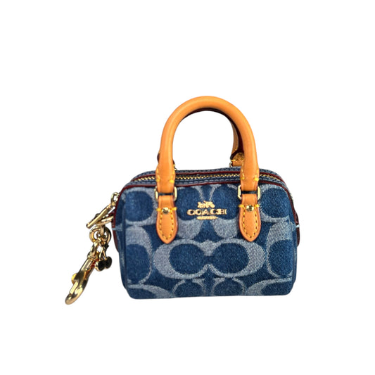 Coach Neo Rowan Sig C Denim Key Chain Purse Charm