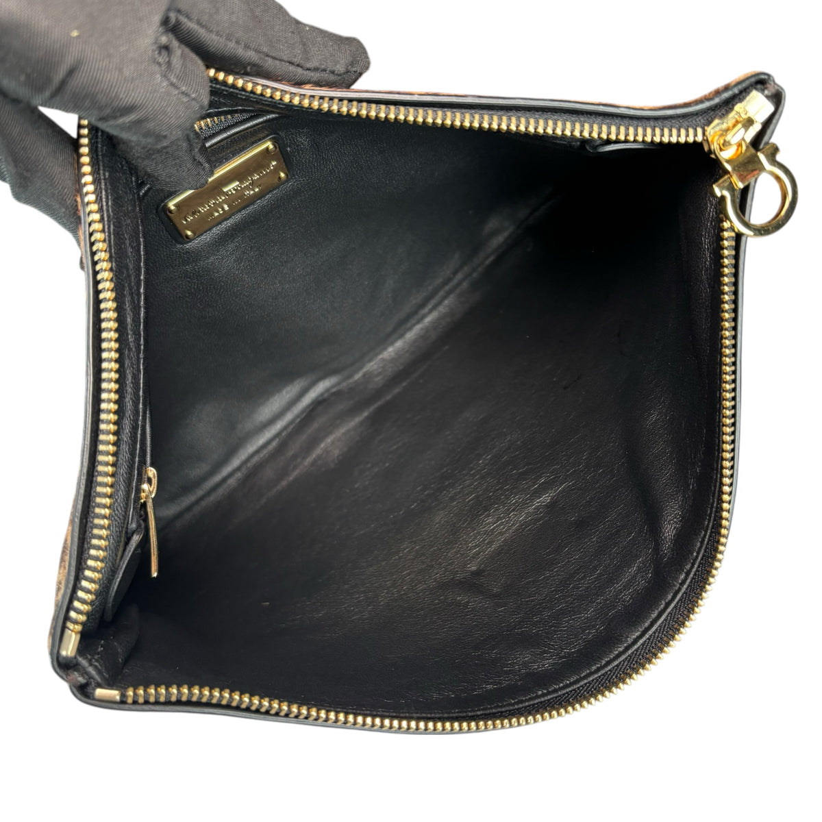 Salvatore Ferragamo Hair-Calf Envelop Cheetah Print Clutch Zip Pouch