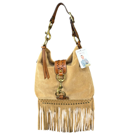 Coach Y2K Fringe Beige /Brown Hampton Suede Leather Hobo Purse