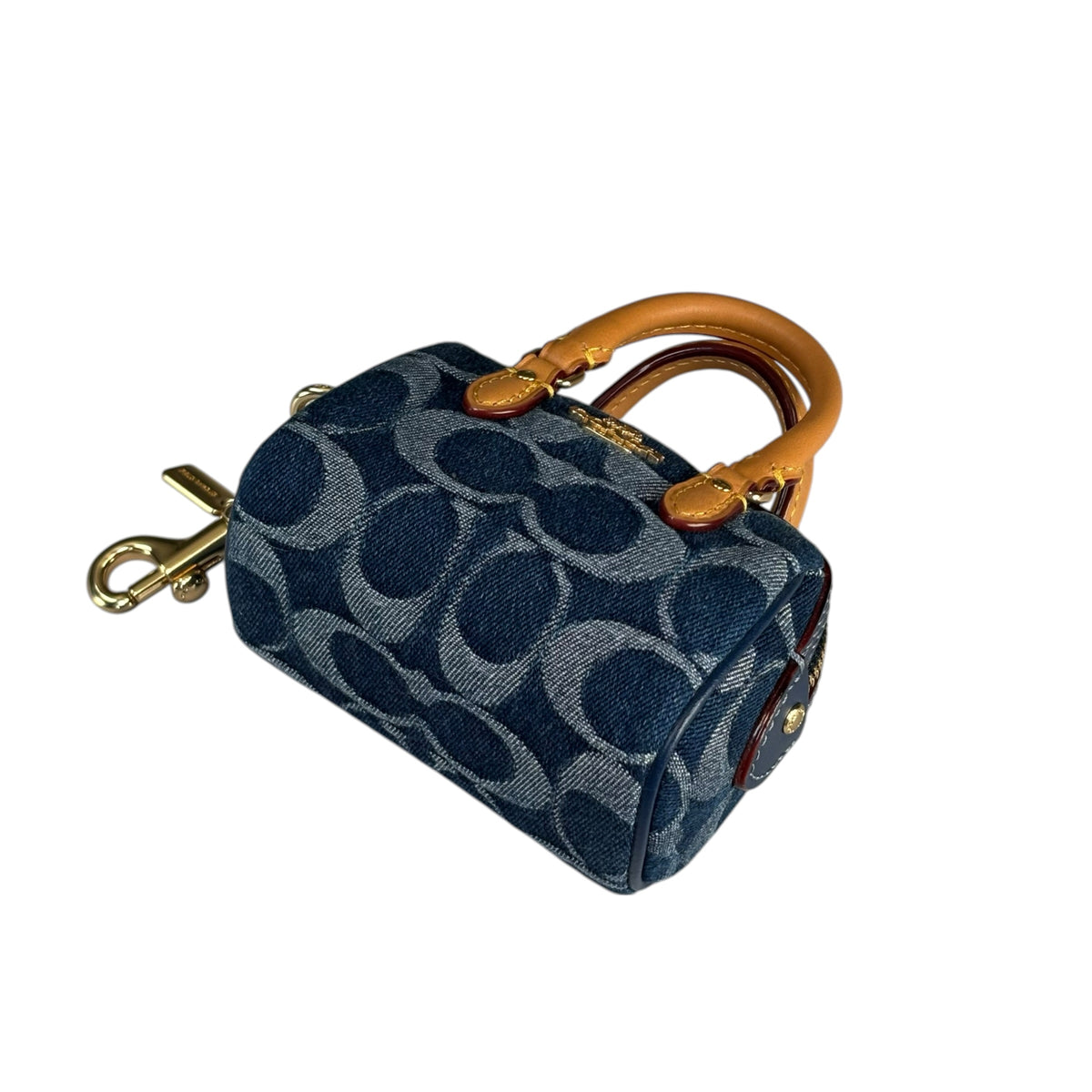 Coach Neo Rowan Sig C Denim Key Chain Purse Charm