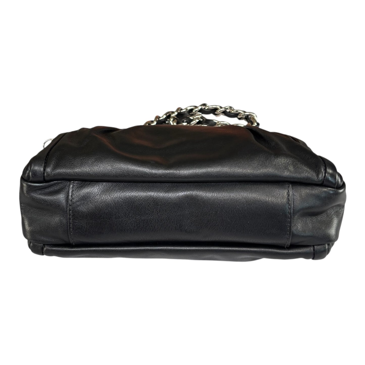 Coach Y2K Parker Black Leather SHW Kiss-Lock Shoulder Purse