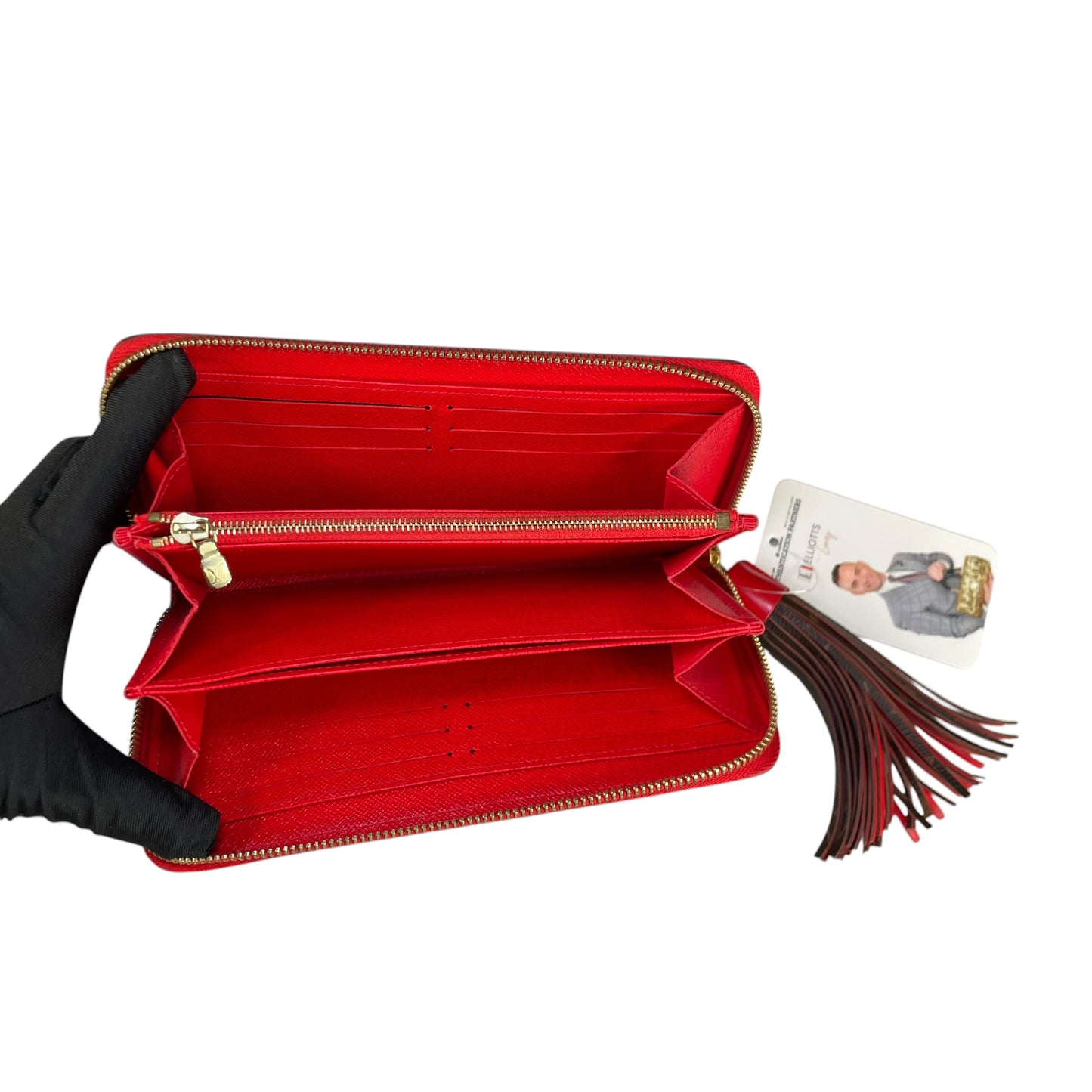 Louis Vuitton Pompon Zippy Tassel Wallet Monogram Canvas Red