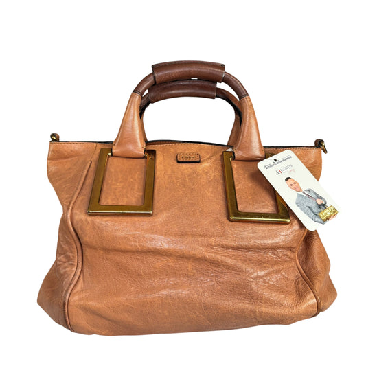 Chloe Ethel Medium Cognac Brown Leather Satchel