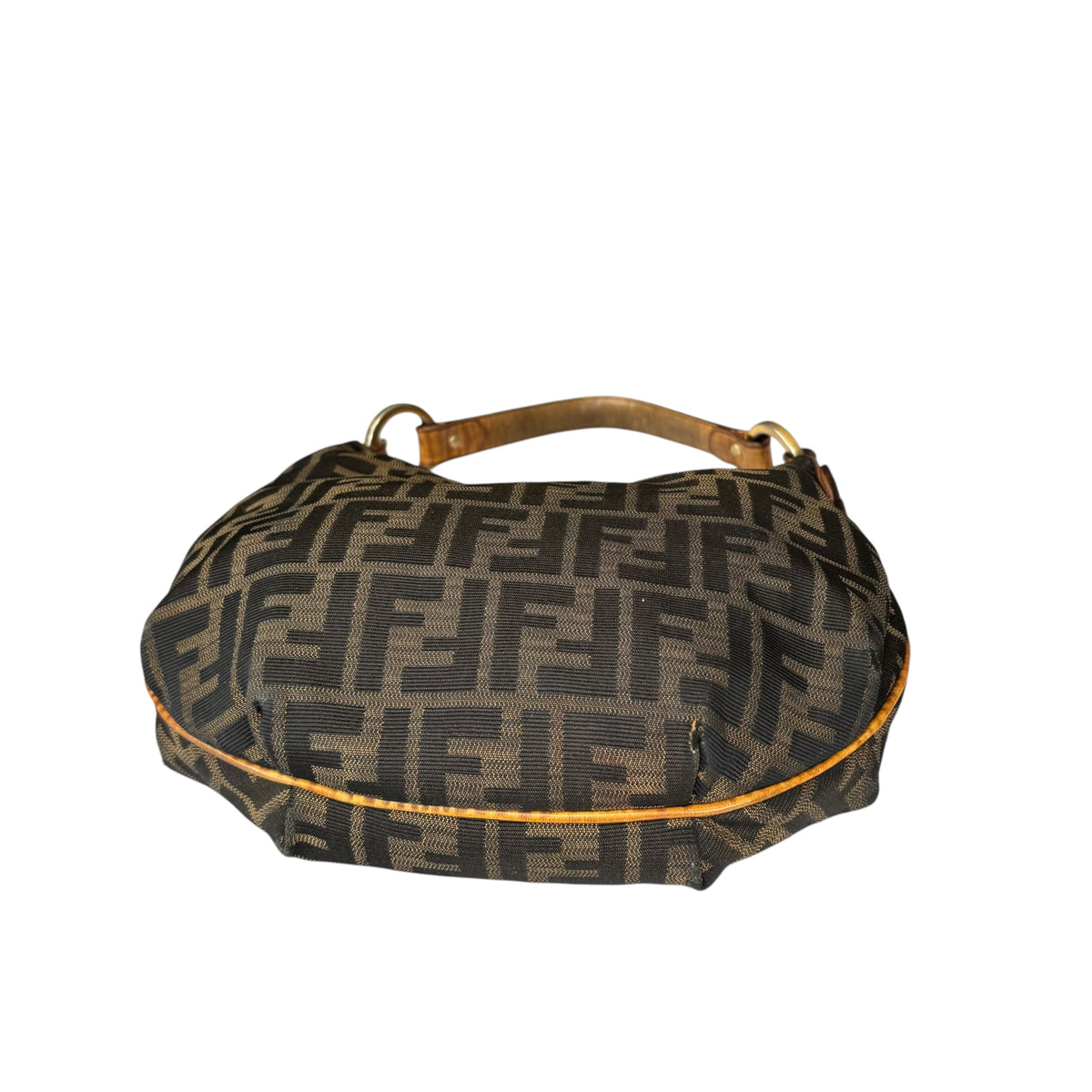 Fendi Y2K Zucca Embossed Lizard Chef Shoulder Purse