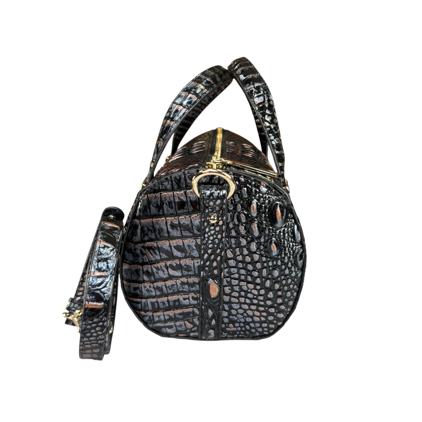 Brahmin Claire Metallic Melbourne Embossed Barrel 2-Way Bag