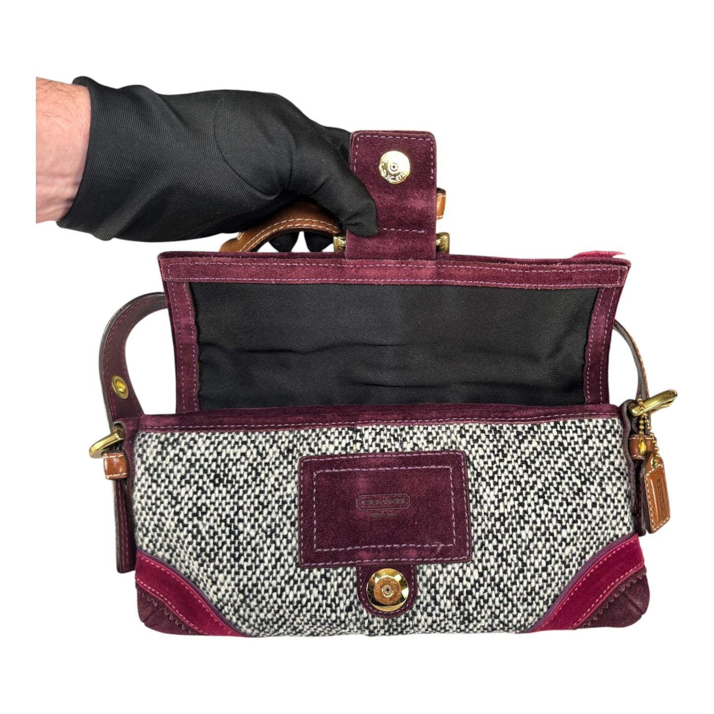 Coach Y2K Tweet Suede Bow Limited Baguette Purse