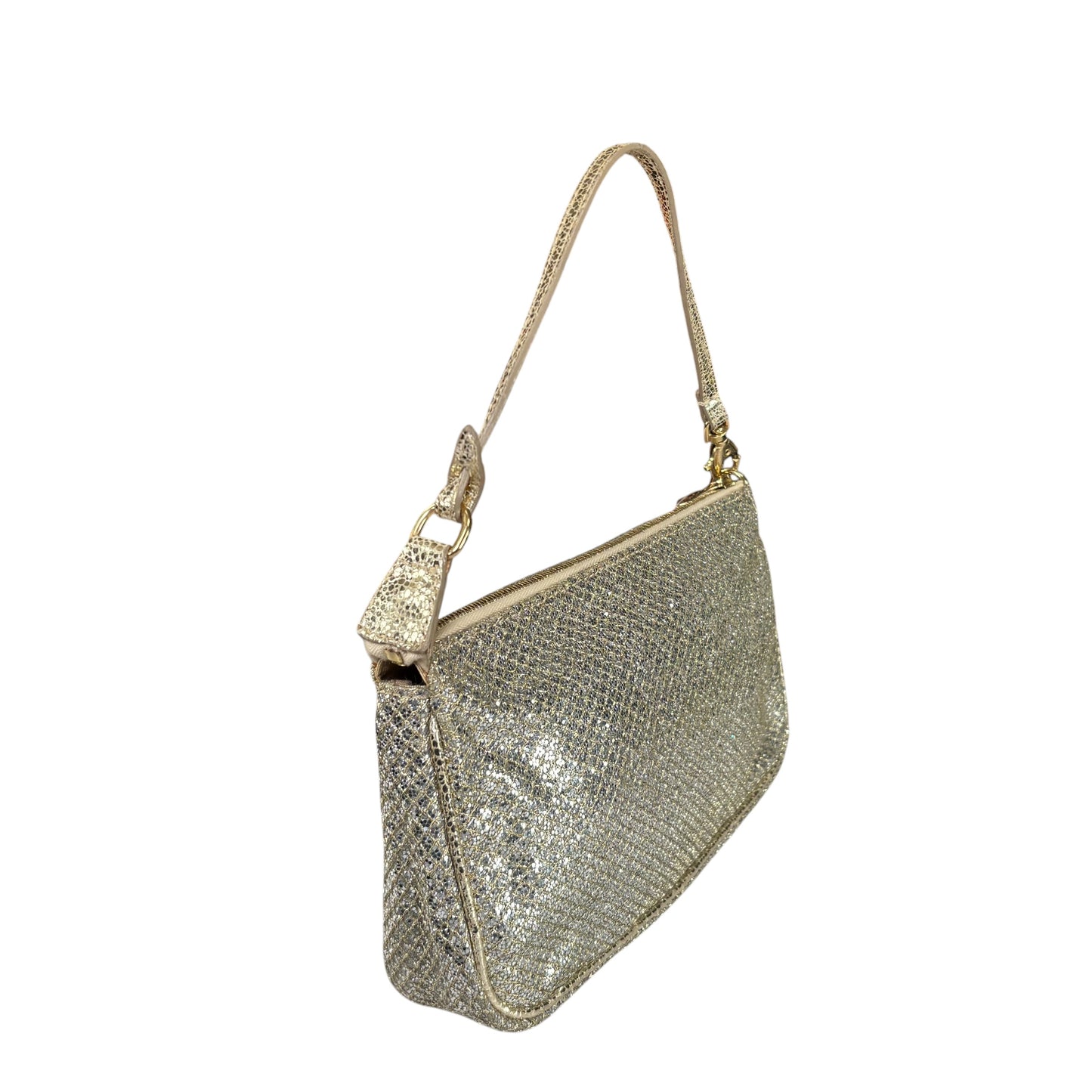 Jimmy Choo Glitter GHW Pouchette Shoulder Purse
