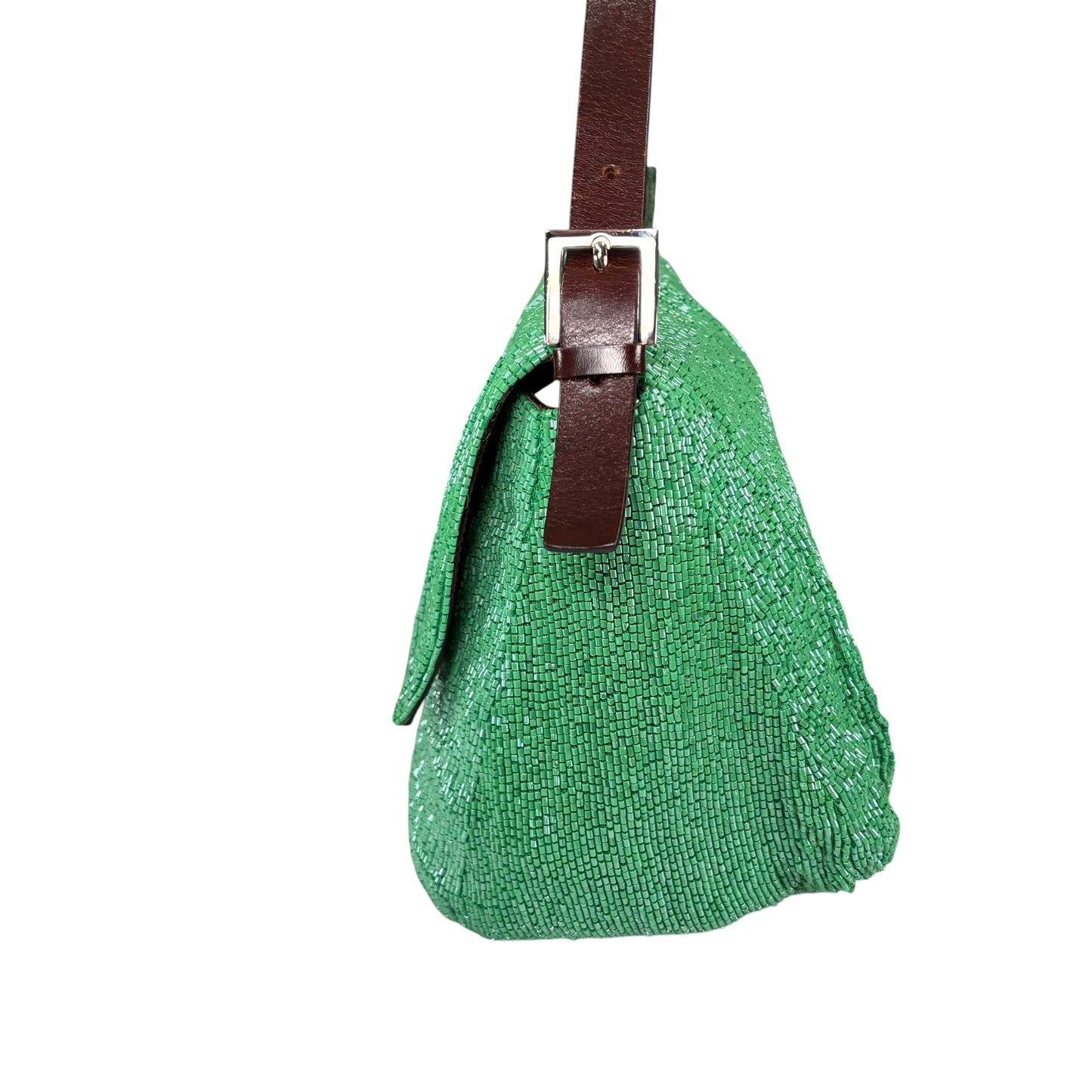 Fendi Y2K Mama Baguette Large Mint Beaded Shoulder Purse