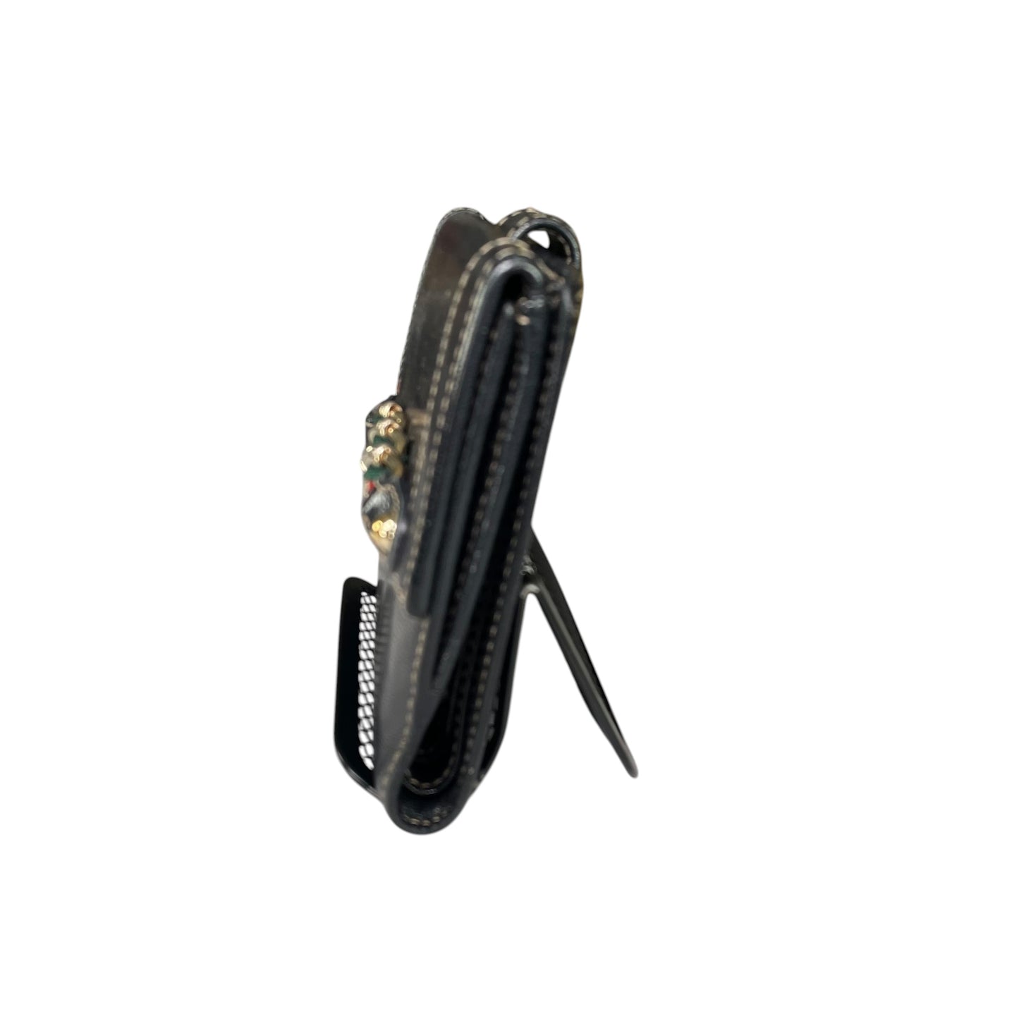 Gucci Capri Wallet Black Leather Web Horsebit Compact Wallet Vintage GG