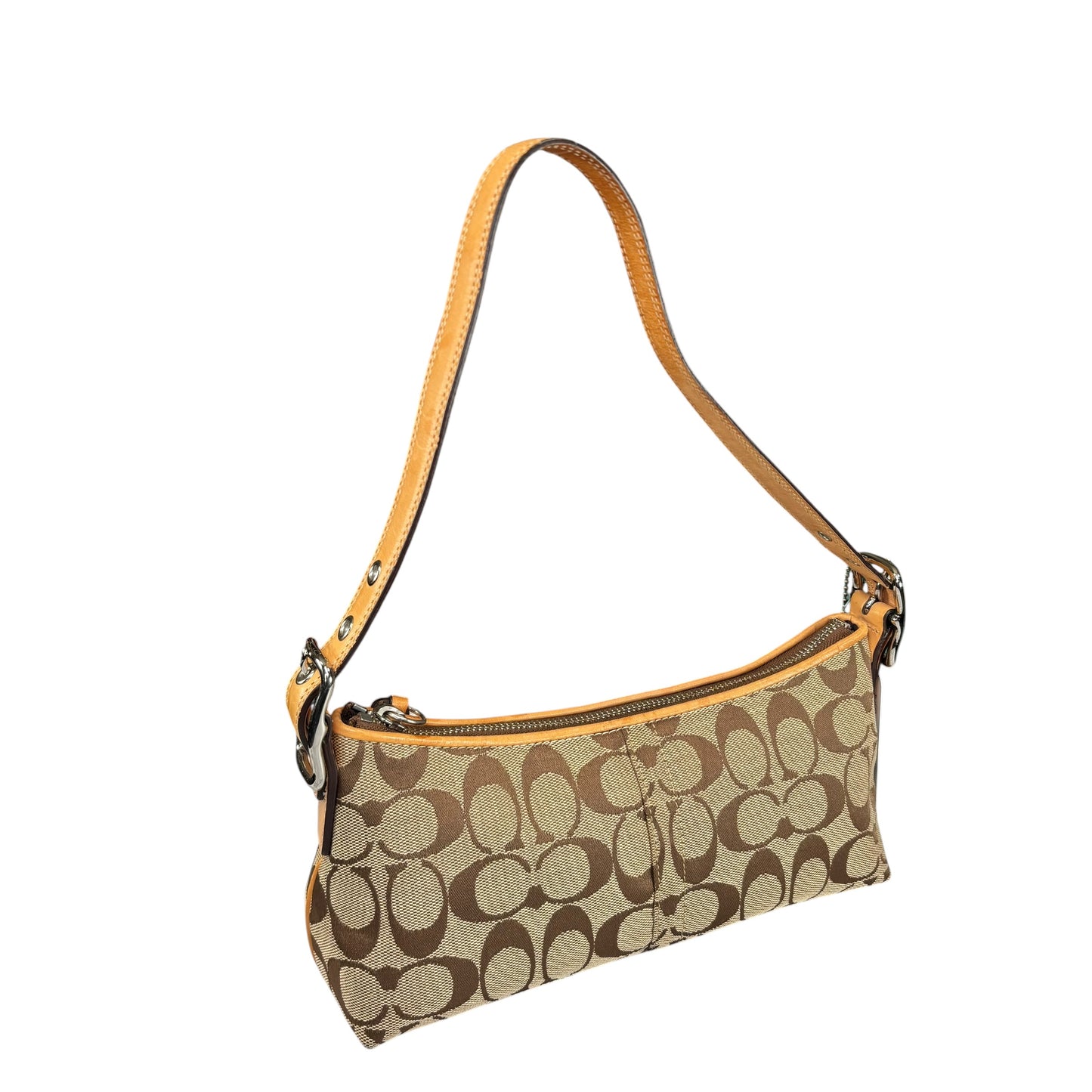 Coach Y2K Demi Tan Canvas Baguette Shoulder Purse