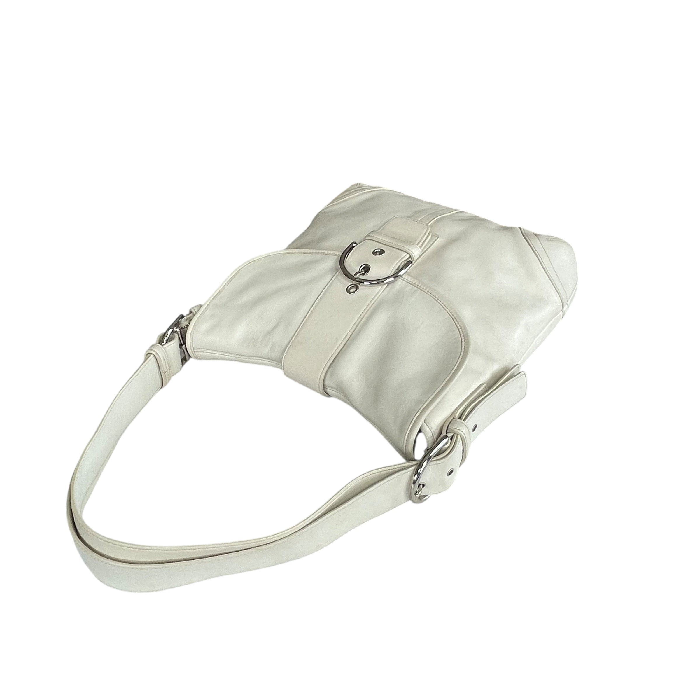 バッグ Coach Bleecker Legacy Flap Soho Bag y2k Coach Soho Legacy Leather Off White Buckle Crossbody Y2K 2-Way