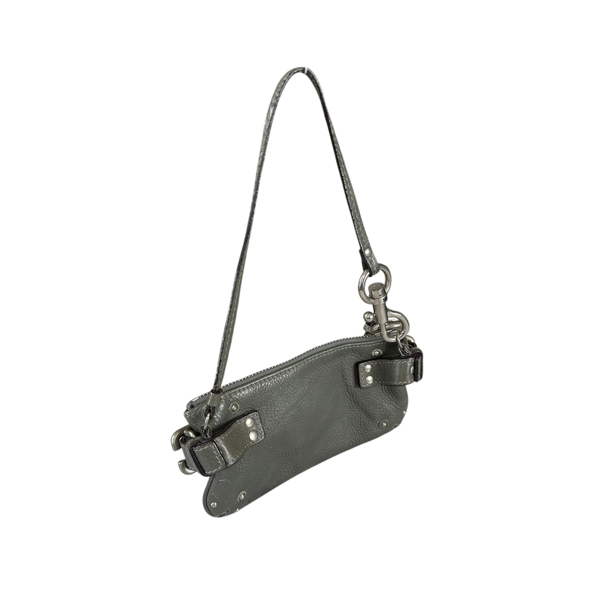 Chloe Paddington Grey Mini Leather Pouchette  SHW