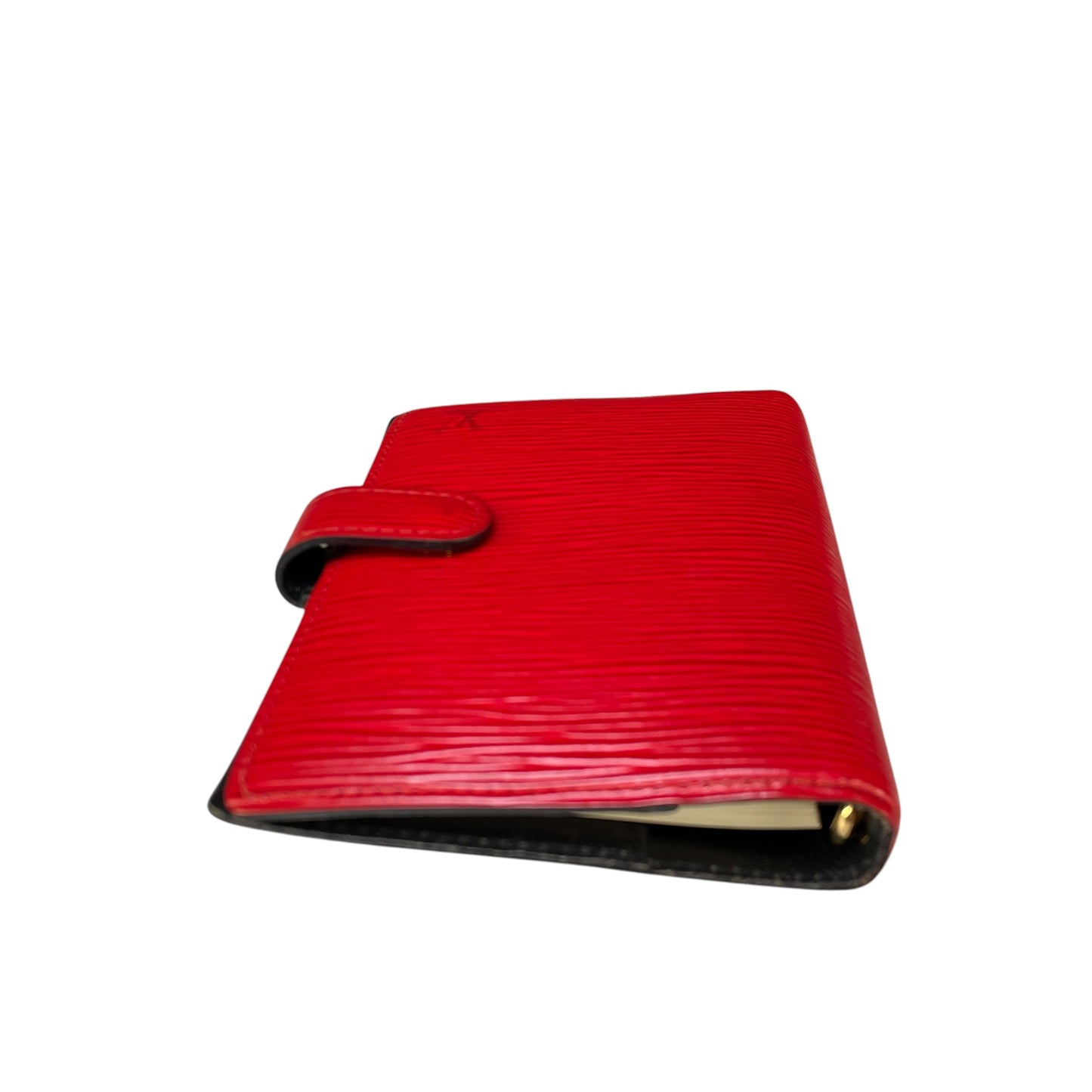 Louis Vuitton Agenda PM Red Epi Leather Gold Hardware Snap Closure Organizer