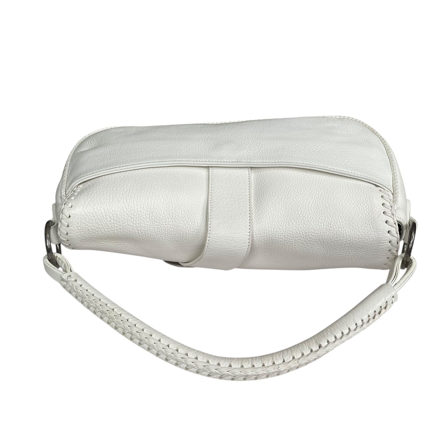 Christian Dior White Gaucho Large Y2K Top Handle Single Flap Shoulder Purse