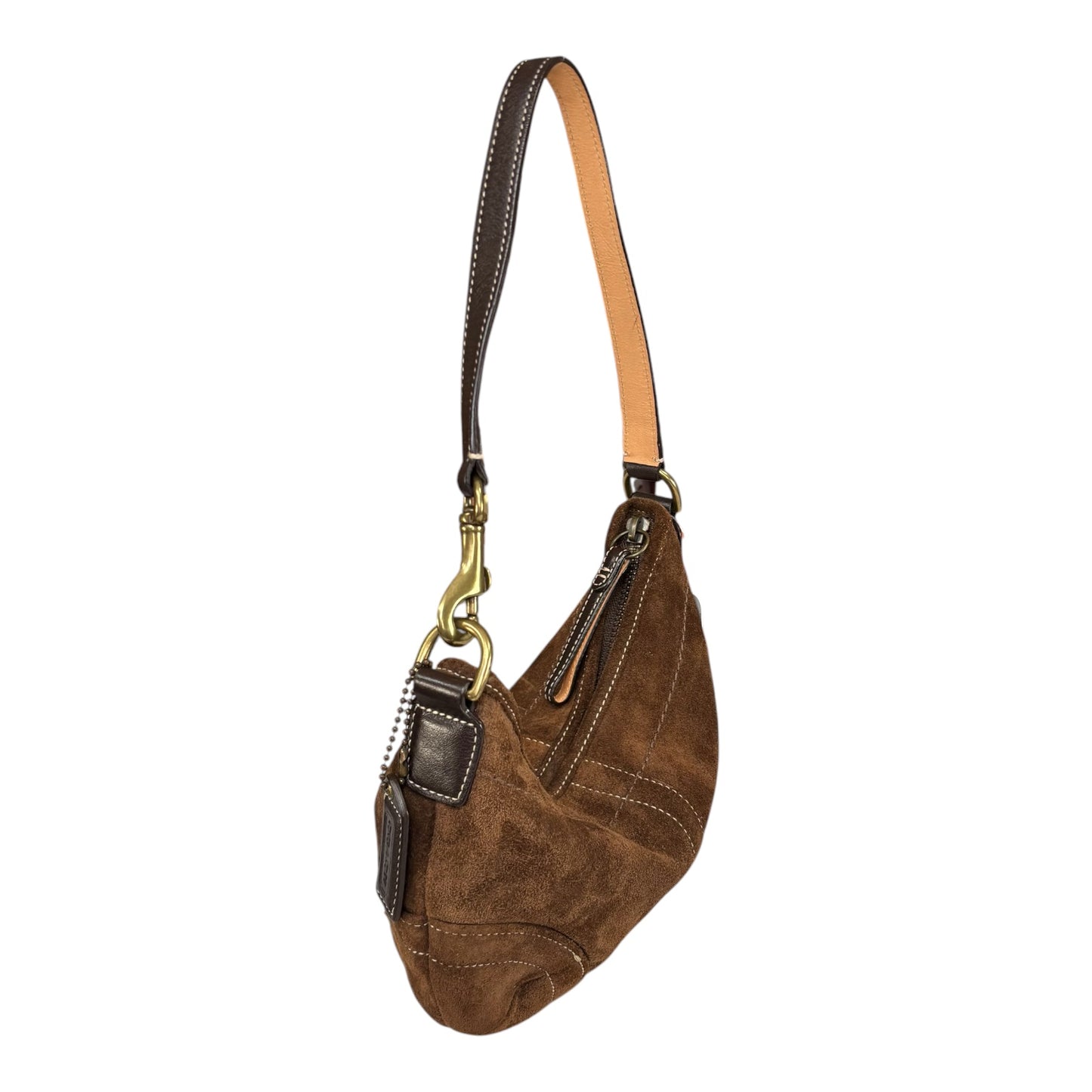 Coach Y2K Small Croissant Brown Suede Shoulder Purse