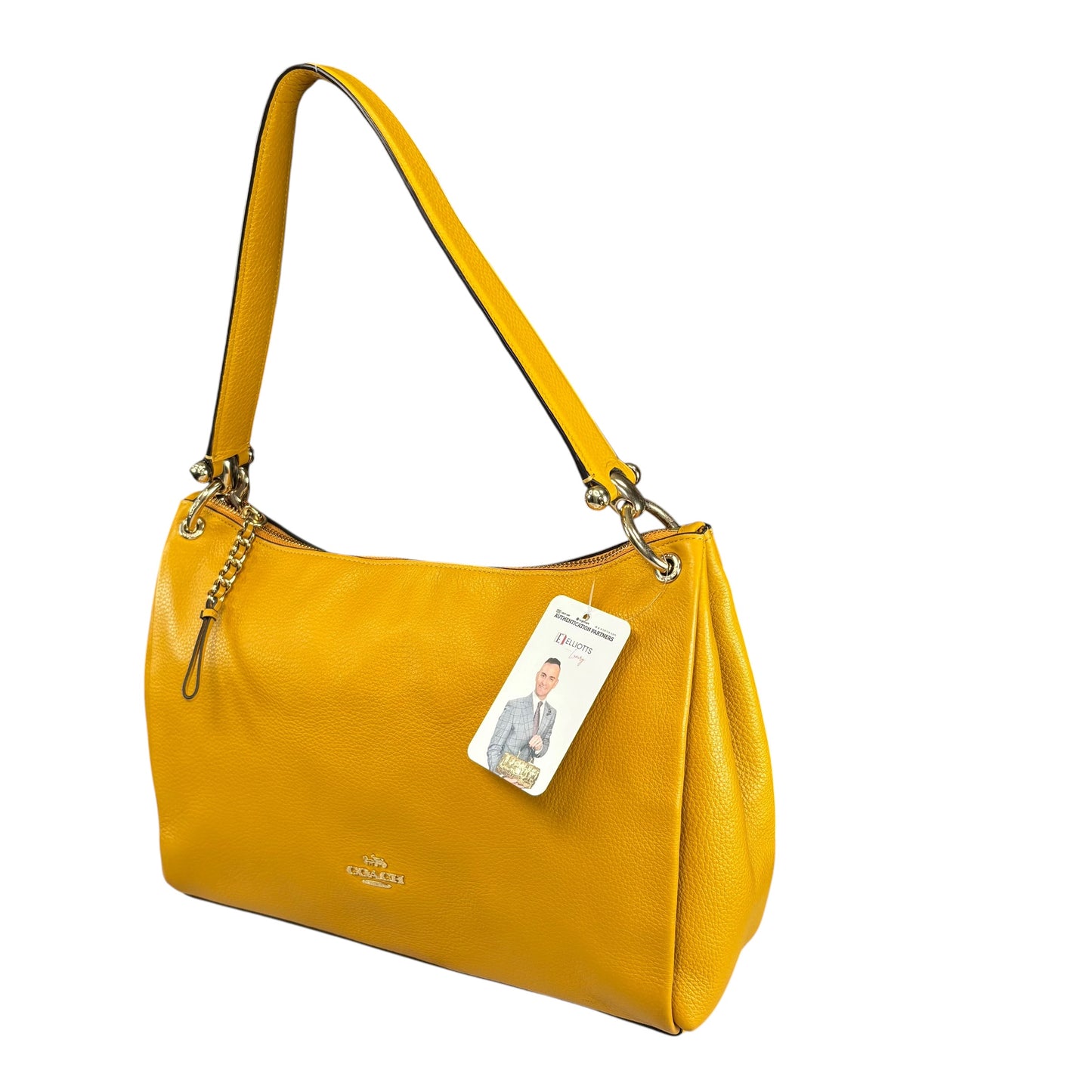Coach Mia Mustard GHW Leather 2-Way Crossbody Purse