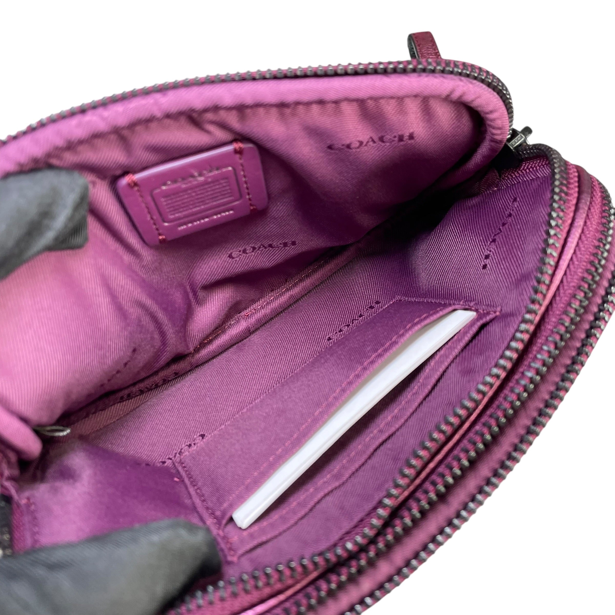 Coach Metallic Star Studded Double Purple Gumetal 2-Way Crossbody