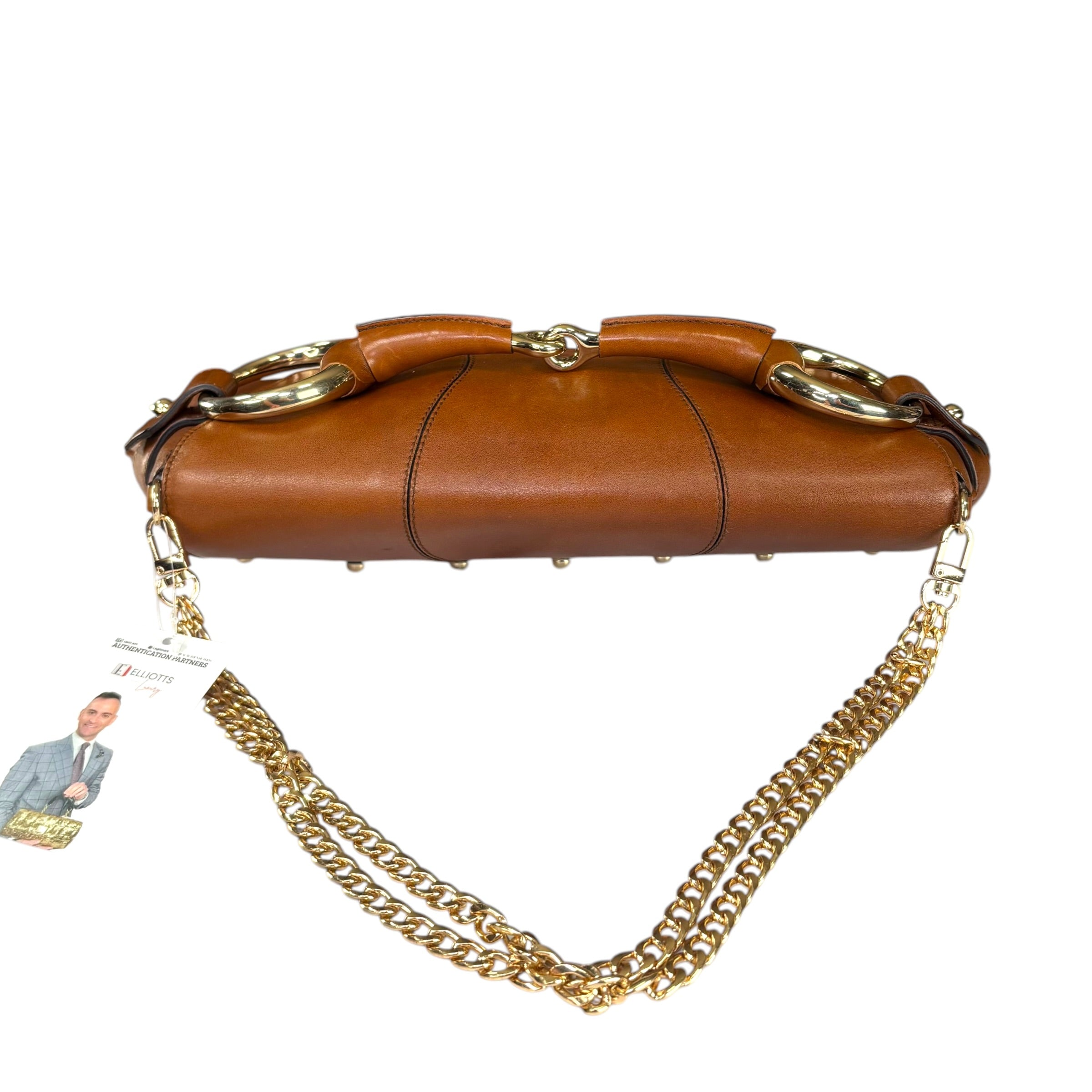 Gucci Classic Y2K Horsebit Gold Brown Jumbo XL Leather Shoulder