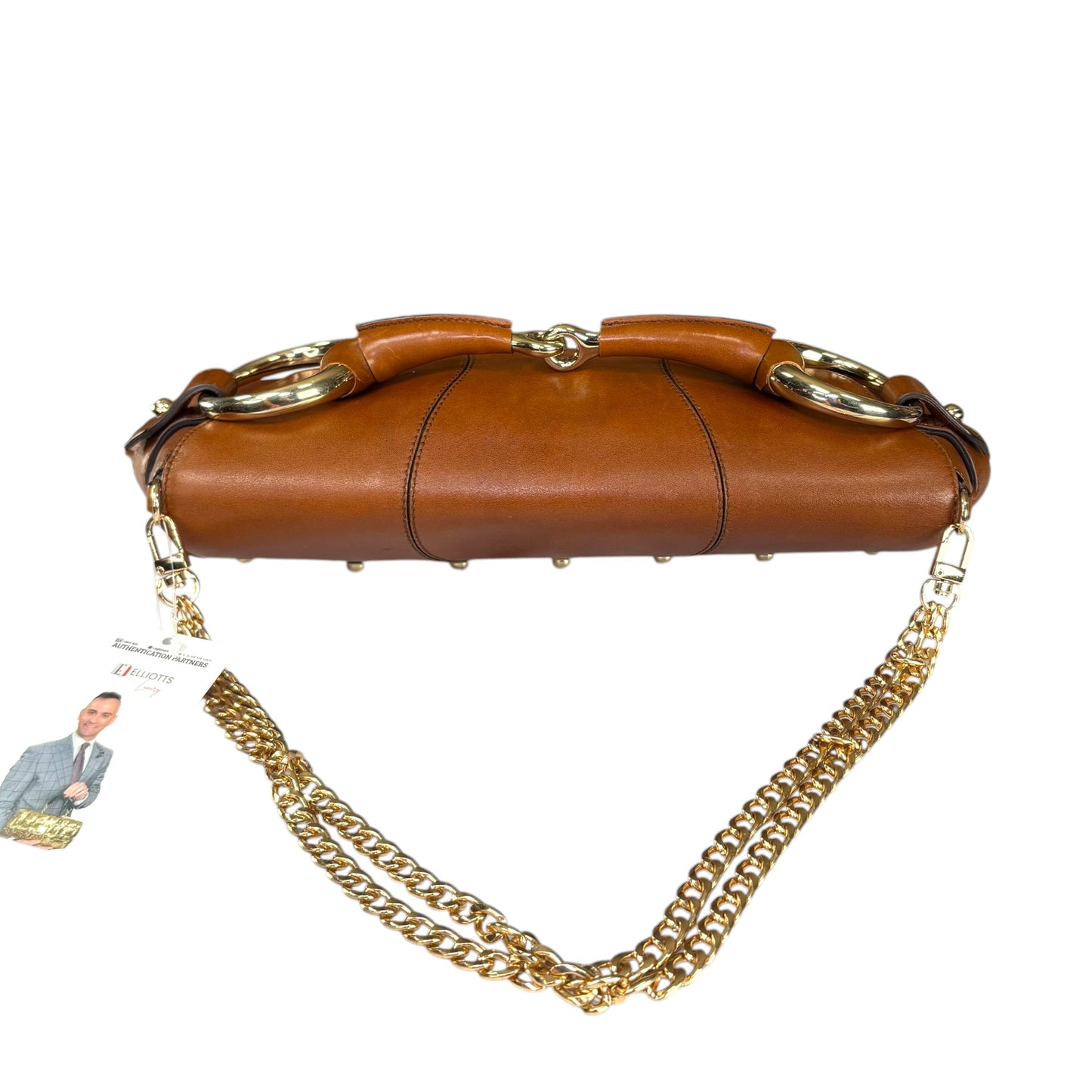 Gucci Classic Y2K Horsebit Gold Brown Jumbo XL Leather Shoulder Bag