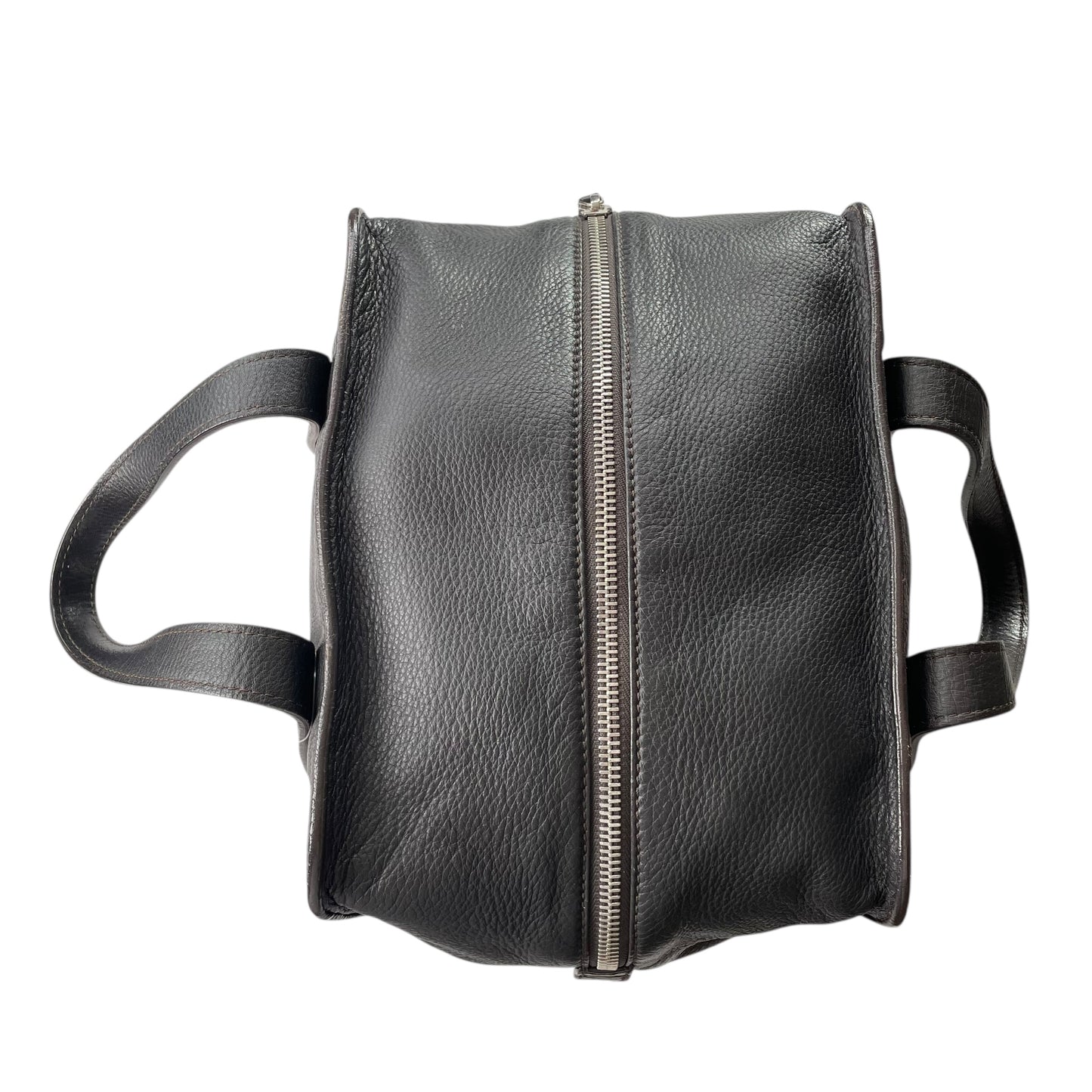 Chanel CC Bolt Deerskin Boston Dark Brown Studded Purse