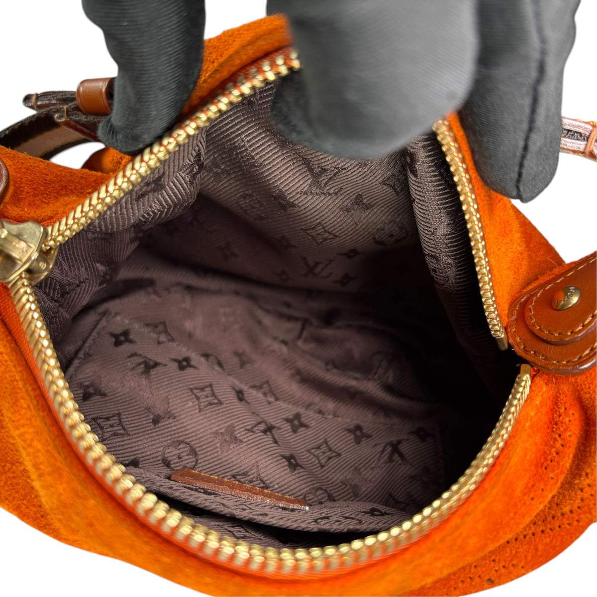 Louis Vuitton Y2K Onata Orange Suede Mahina PM Mini Leather Hobo Purse