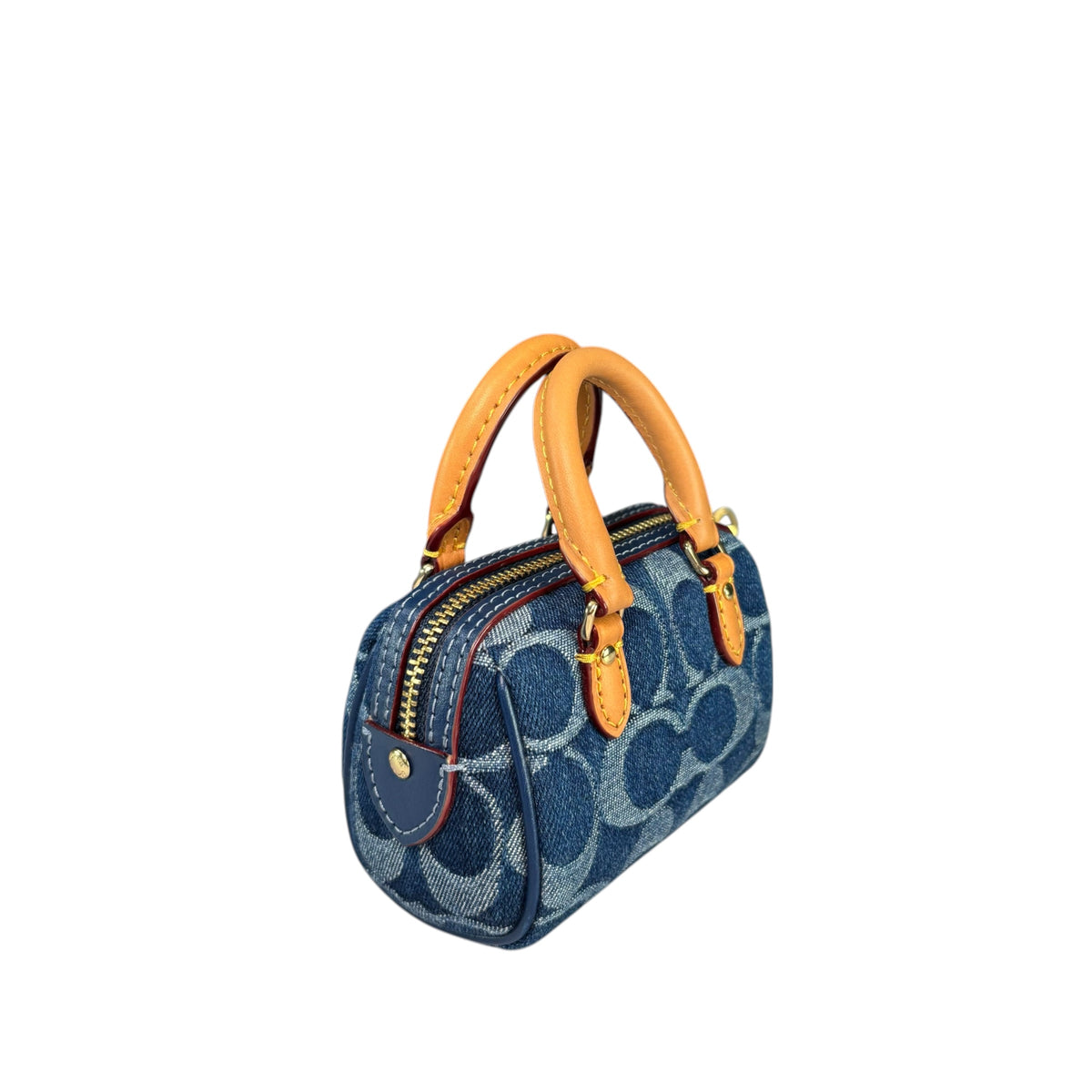 Coach Neo Rowan Sig C Denim Key Chain Purse Charm