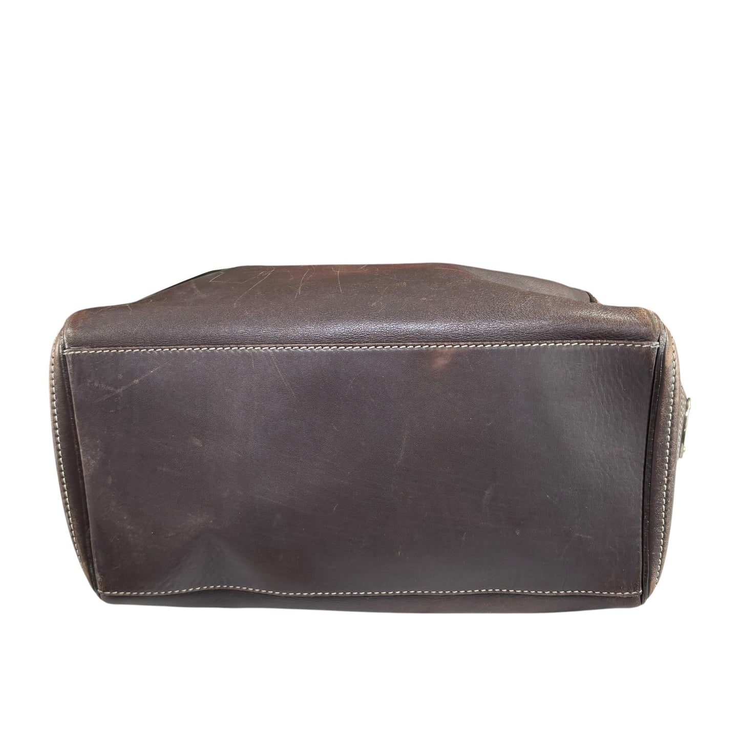 Celine Boogie Brown Leather SHW Boston Zip Bag