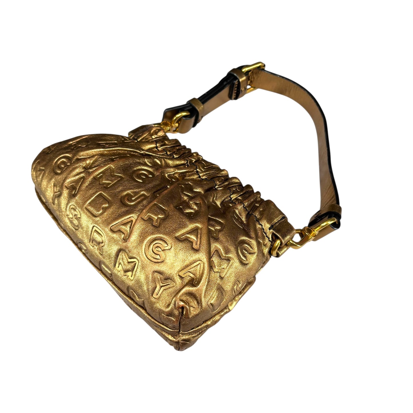 Marc By Marc Jacobs Mini Golden Metallic Leather Embossed Purse