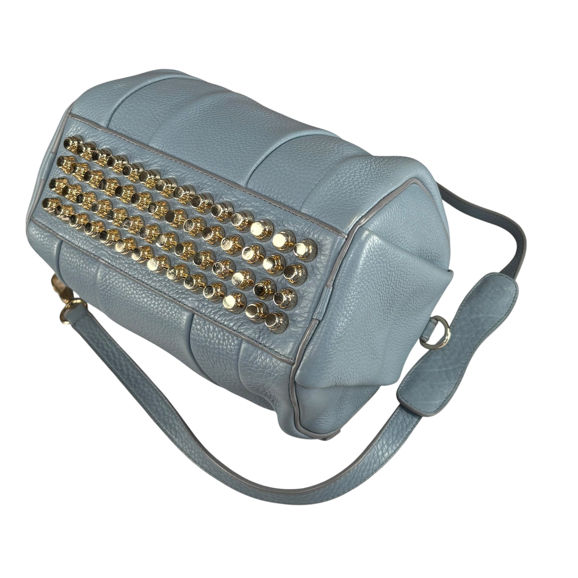 Alexander Wang Rocky Light Blue Gold HW Leather Boston 2-Way