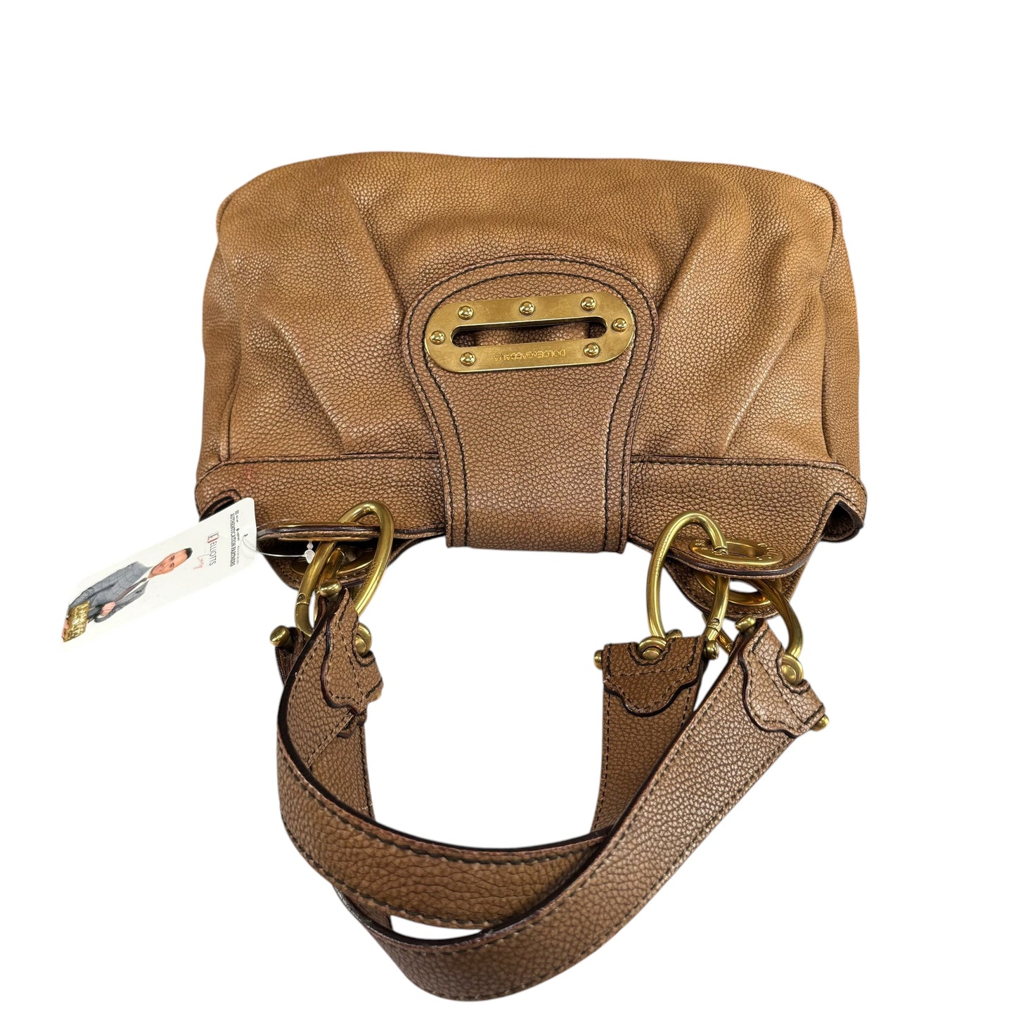 Dolce & Gabbana Golden Brown Pebbled Leather GHW Distressed Shoulder Hobo