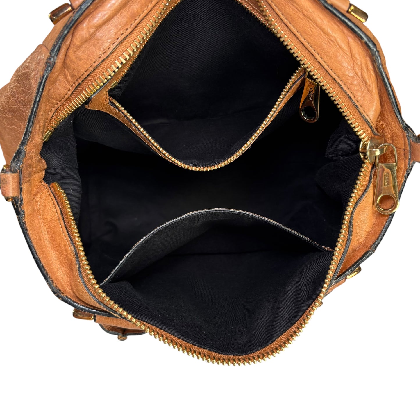 Chloe Ethel Medium Cognac Brown Leather Satchel