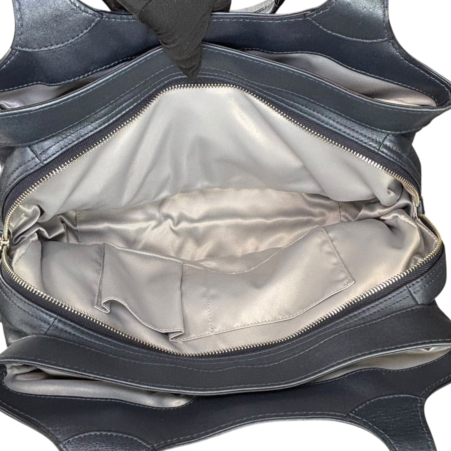Coach Lexi SHW Metallic Grey Leather Large Shoulder Hobo Pursw