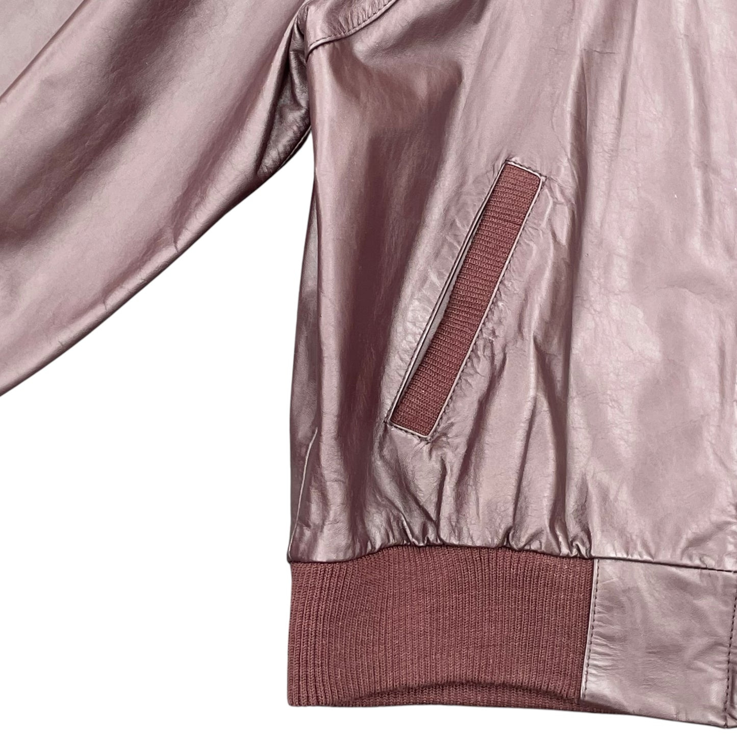 Members Only Y2K Leather Bomber Jacket Oxblood Burgundy 44 XL