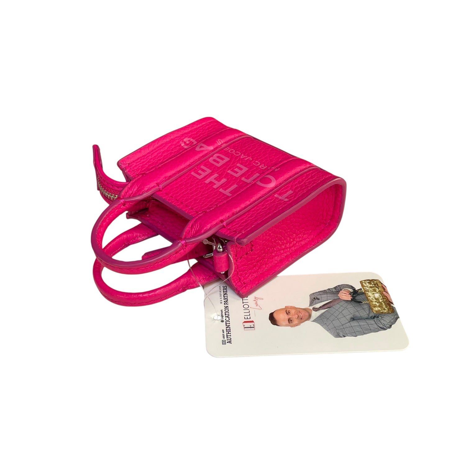 Marc Jacobs The Tote Bag Nano Leather Bag Charm / Keychain Pink Mini Tote