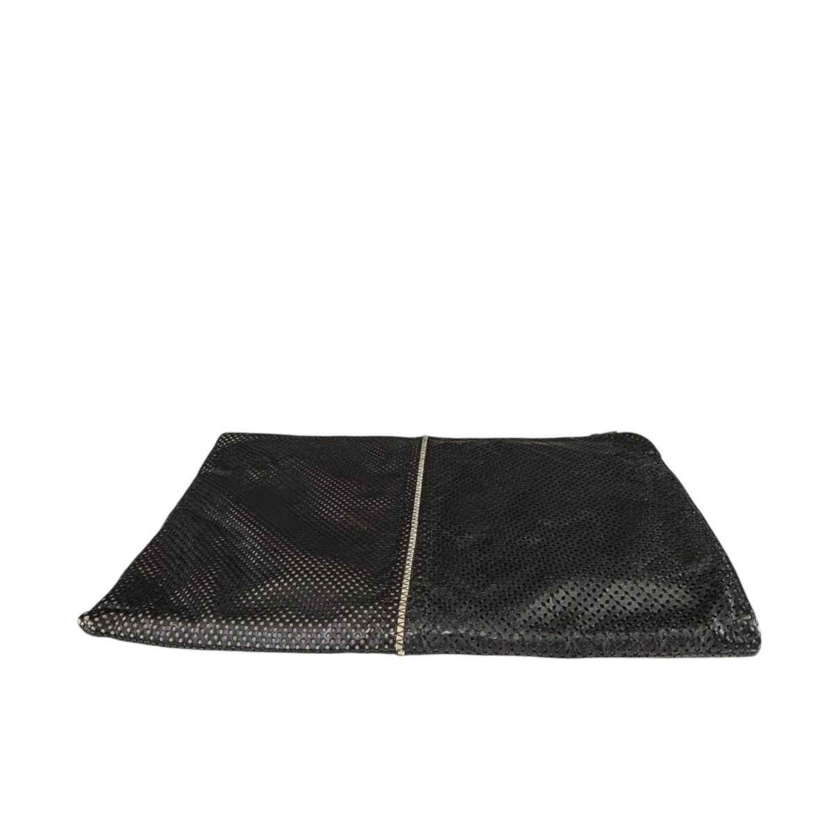 Bottega Veneta Black Perforated Leather Laptop Sleeve 15”