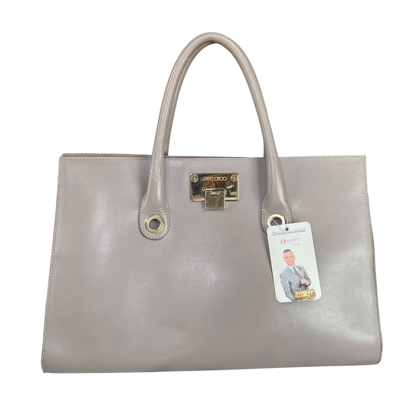 Jimmy Choo Y2K Riley Grey GHW Clip Lock Lilac Leather East West Tote