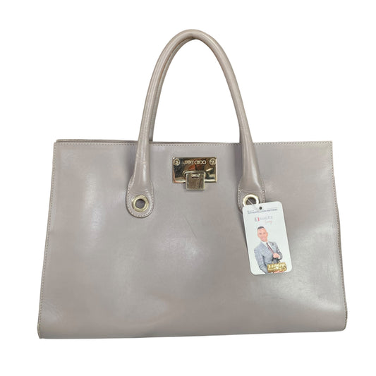 Jimmy Choo Y2K Riley Grey GHW Clip Lock Lilac Leather East West Tote