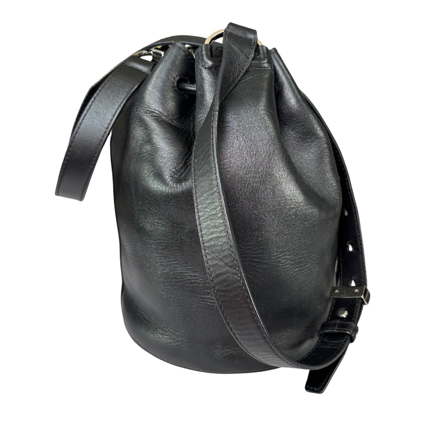 Alexander Wang Diego Bucket SHW Black Leather Crossbody